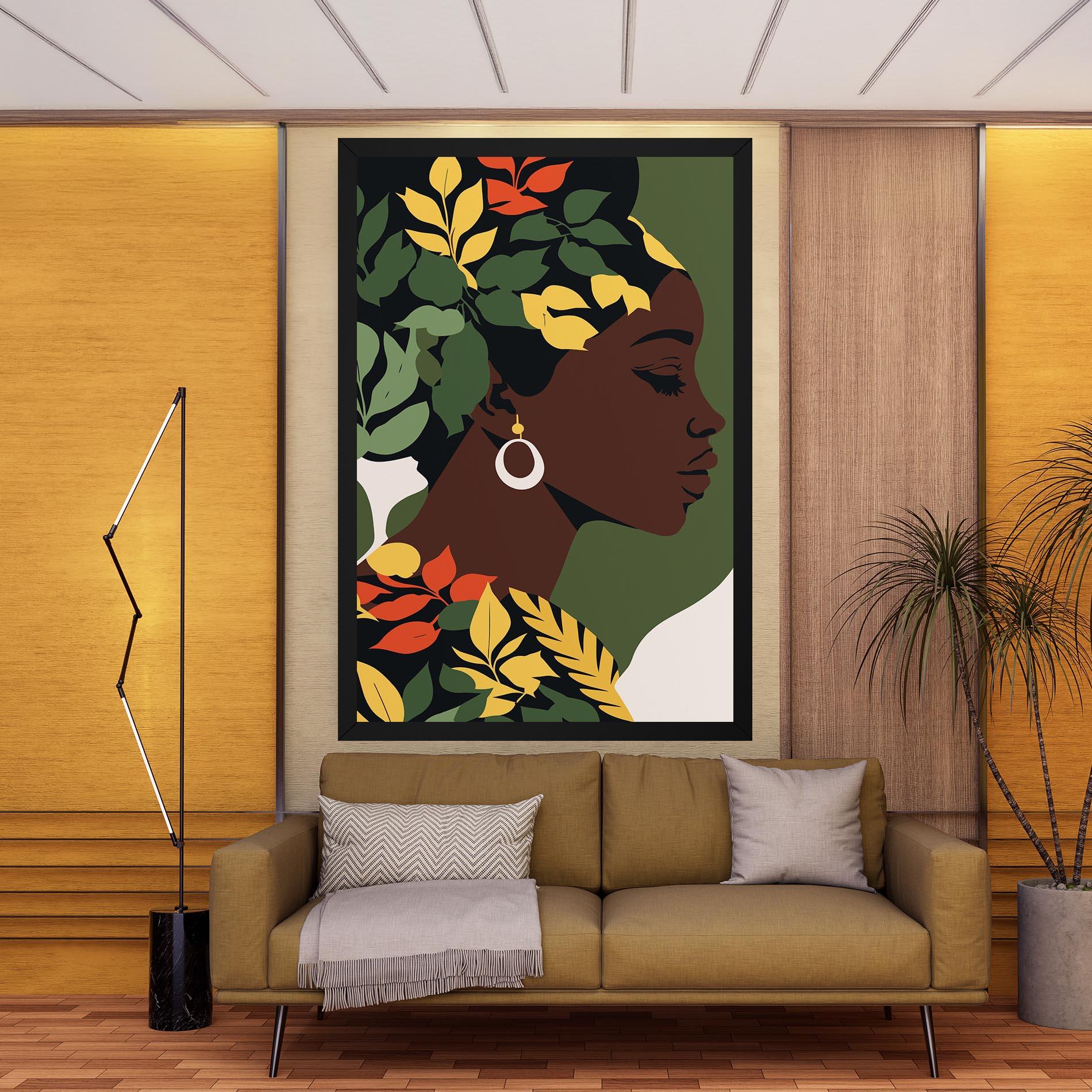 Tablou Canvas Yellow Leaf Africa mockup 9
