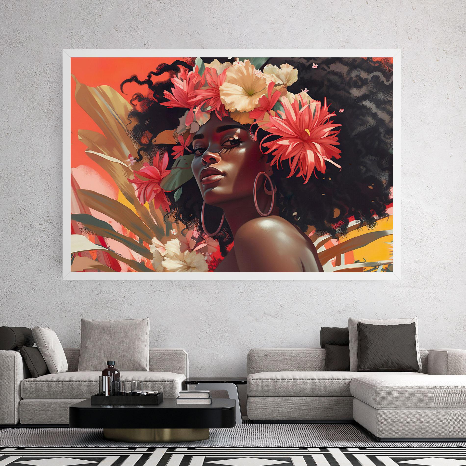 Tablou Canvas African Flower Woman mockup 2