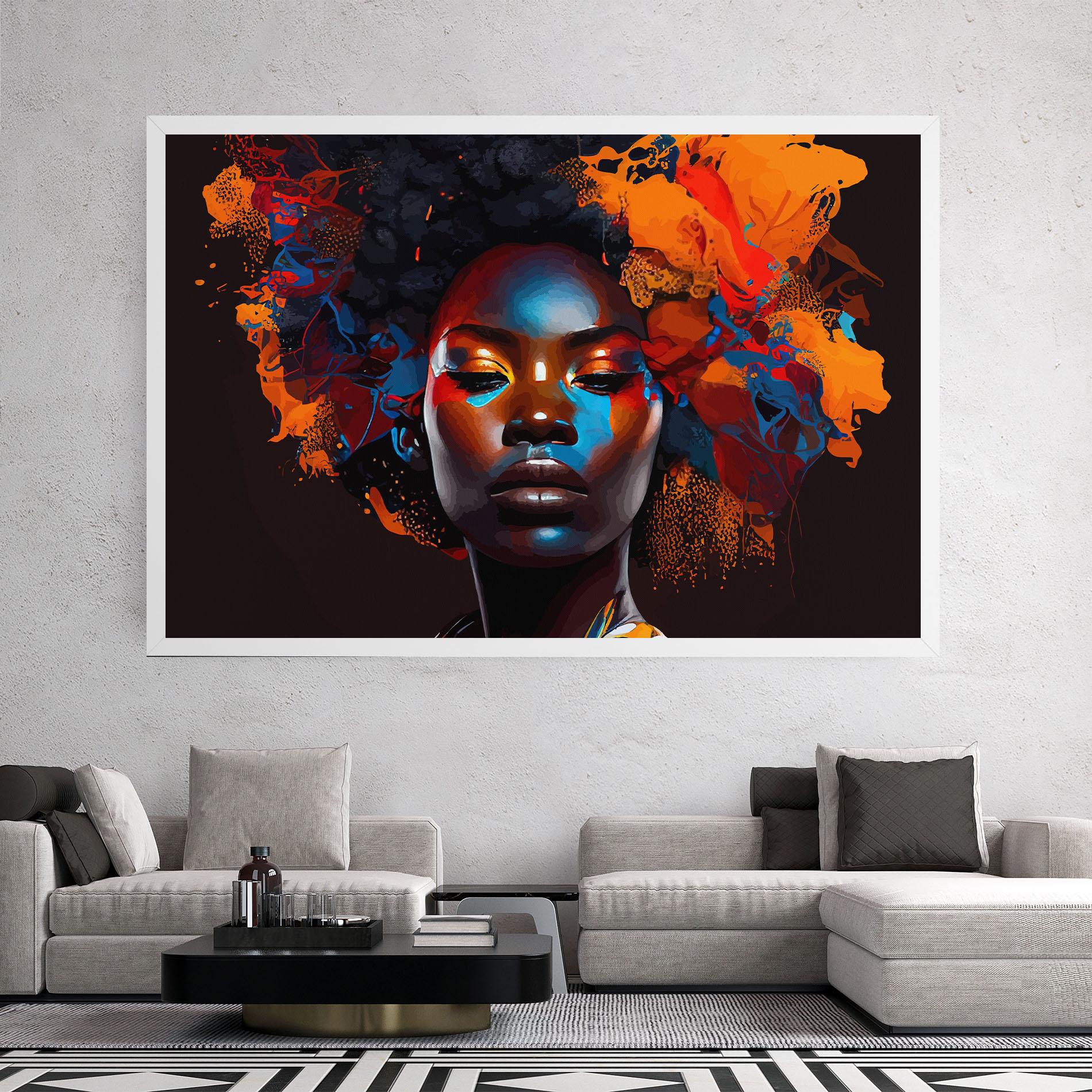 Tablou Canvas Africat Yellow Hair mockup 2