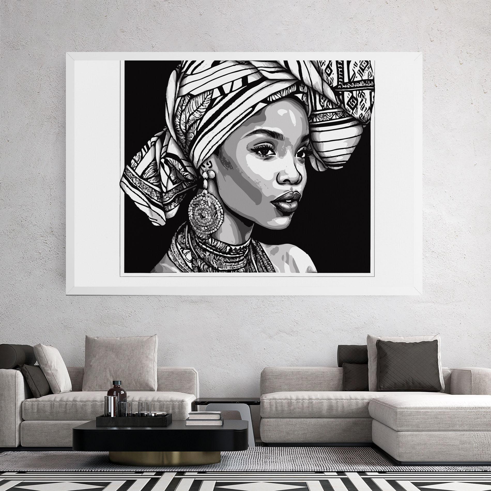 Tablou Canvas Beautiful African Lady mockup 2