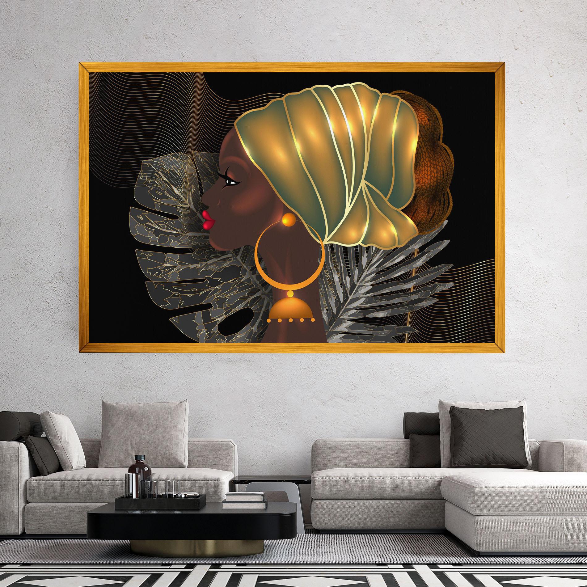 Tablou Canvas African Gold Leaf mockup 2