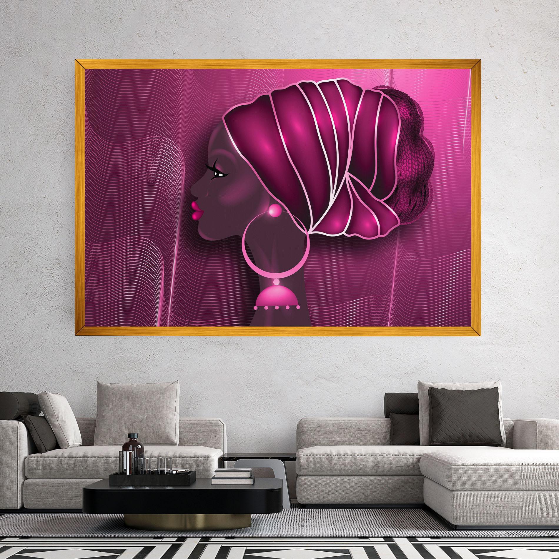 Tablou Canvas African Pink Woman mockup 2