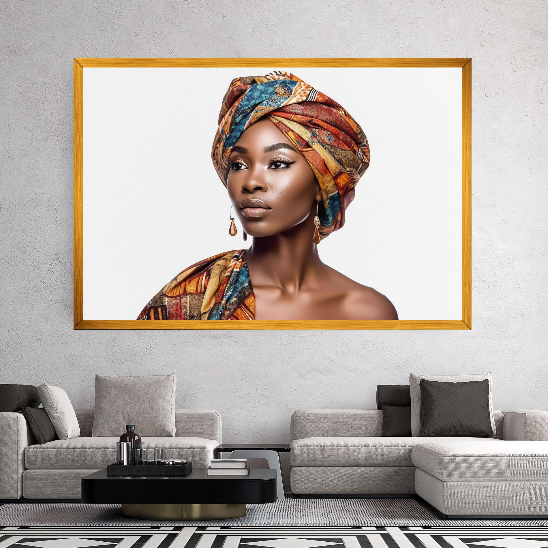 Tablou Canvas African Woman Turban mockup 2
