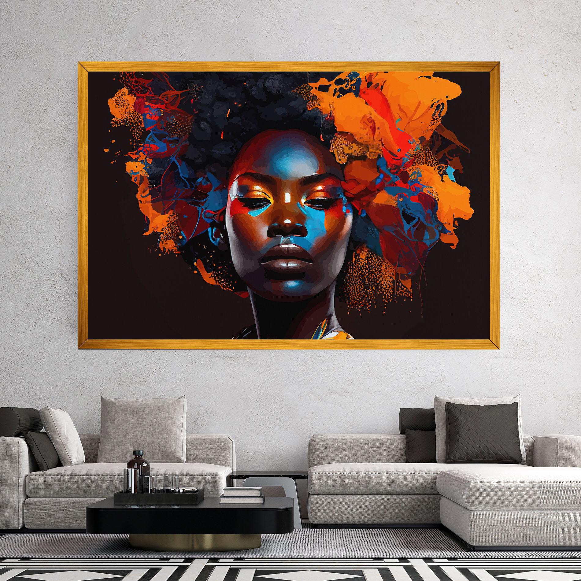 Tablou Canvas Africat Yellow Hair mockup 2