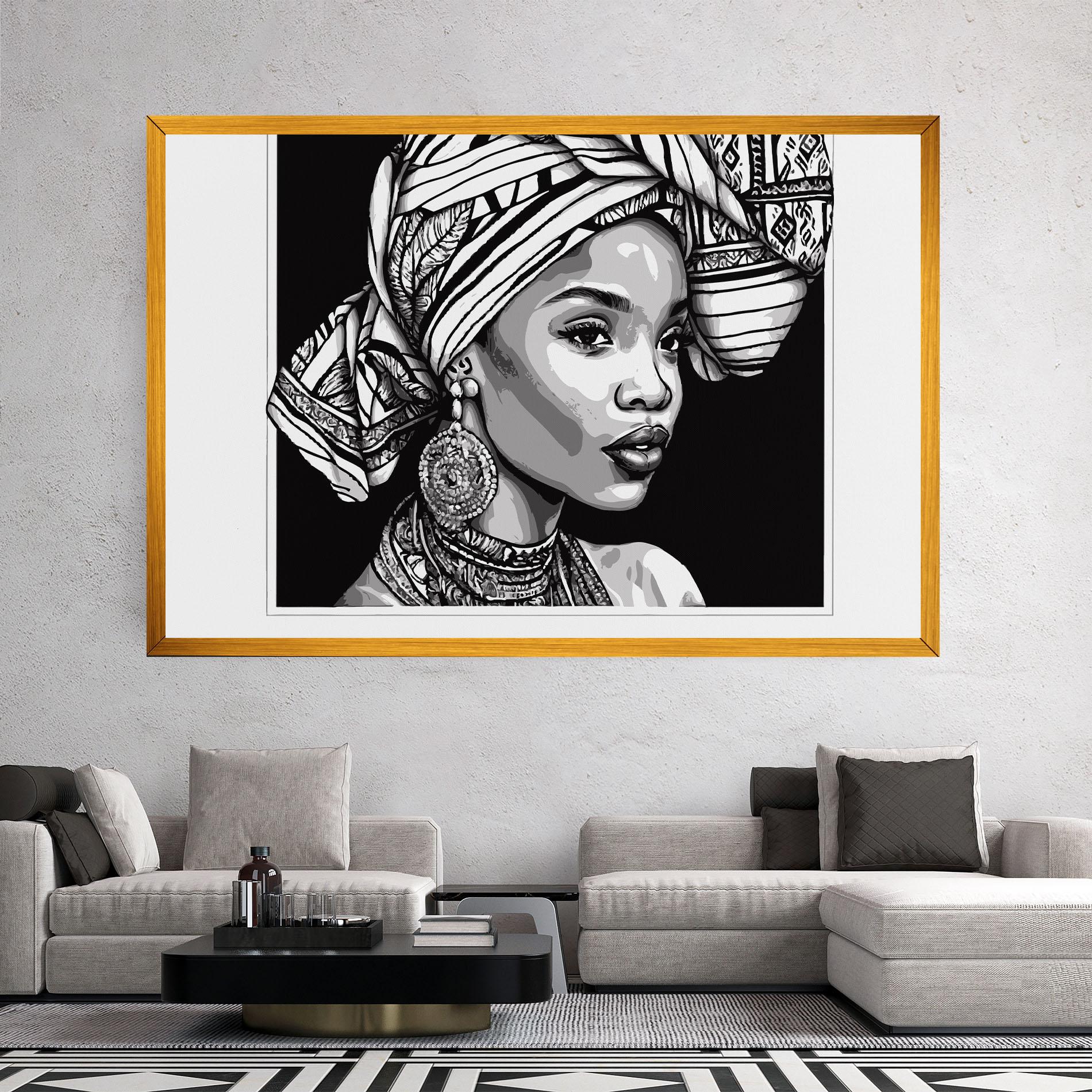 Tablou Canvas Beautiful African Lady mockup 2
