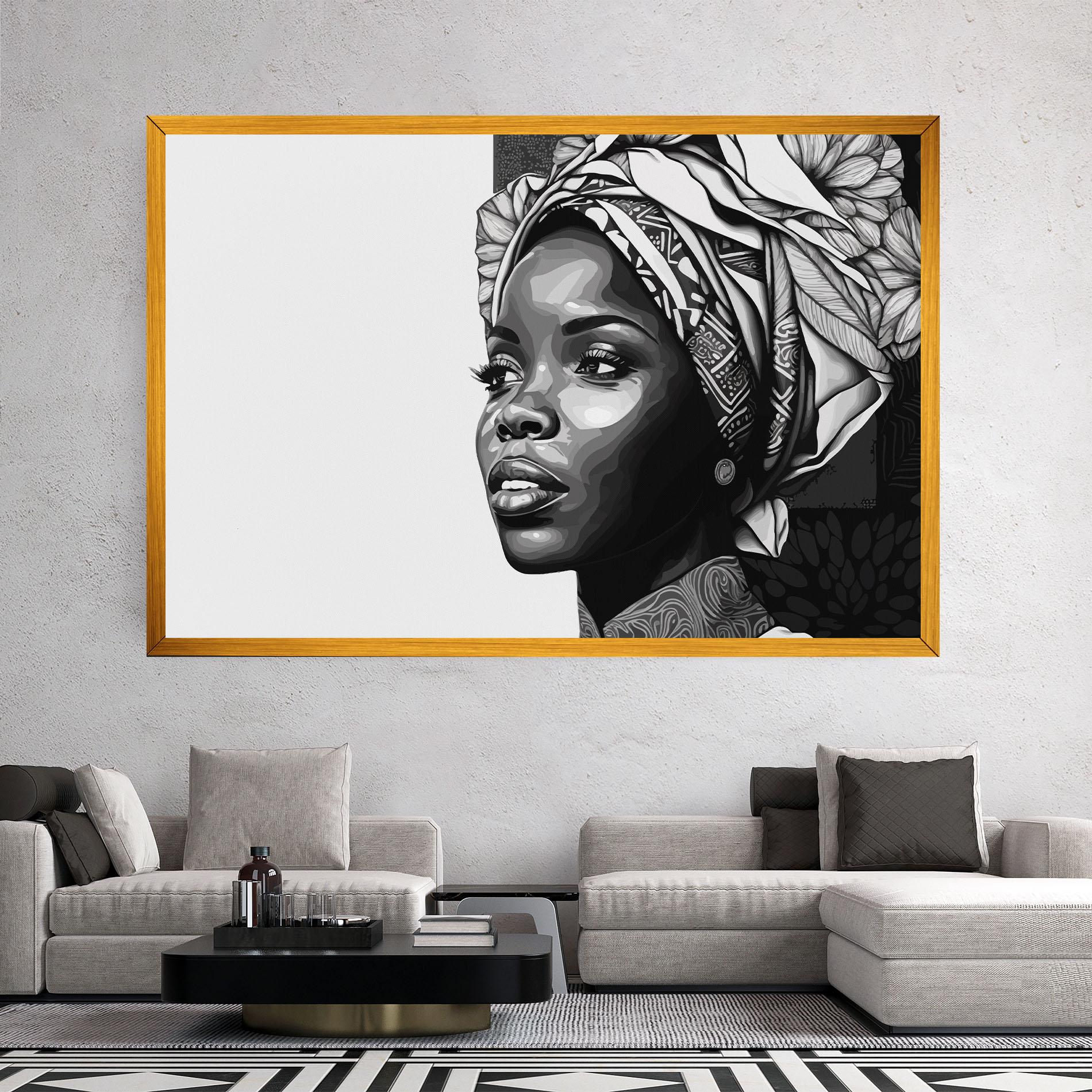 Tablou Canvas Pretty African Woman mockup 2