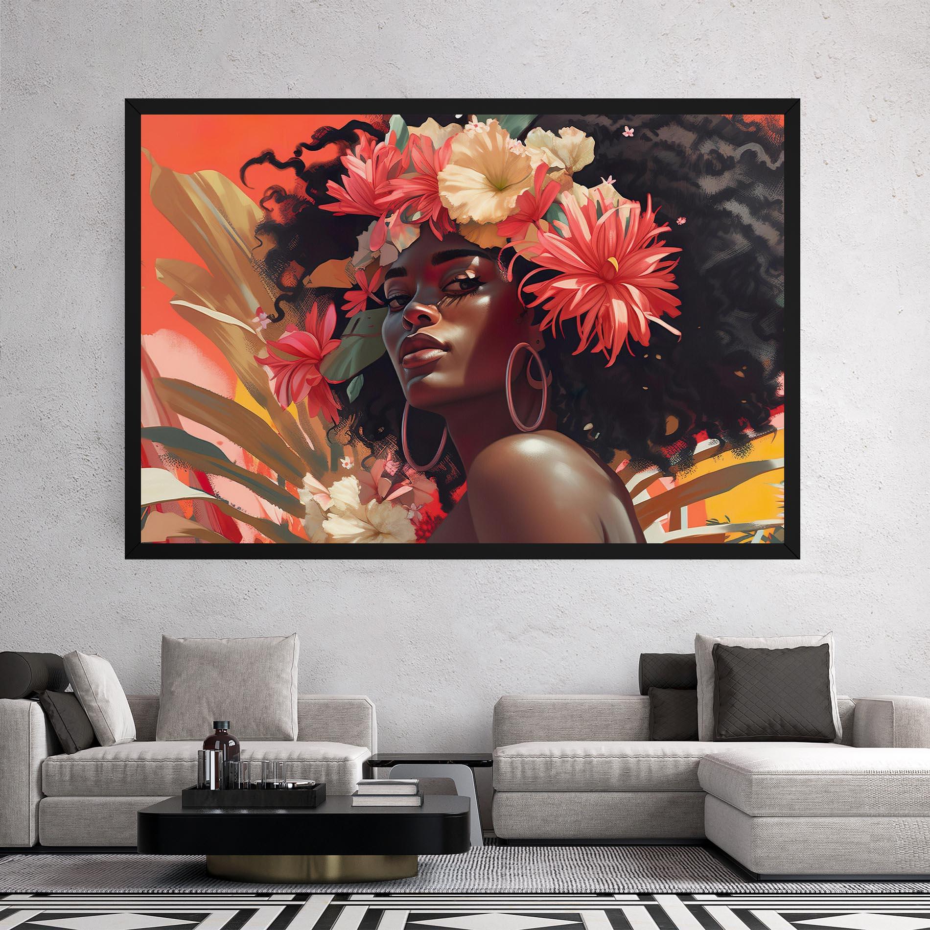 Tablou Canvas African Flower Woman mockup 2