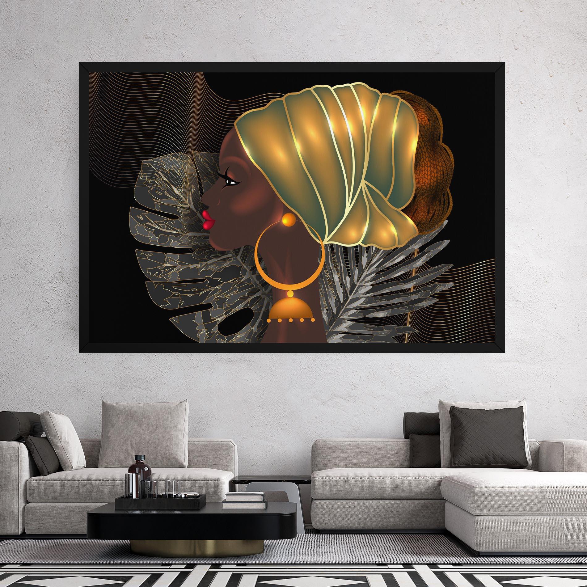 Tablou Canvas African Gold Leaf mockup 2