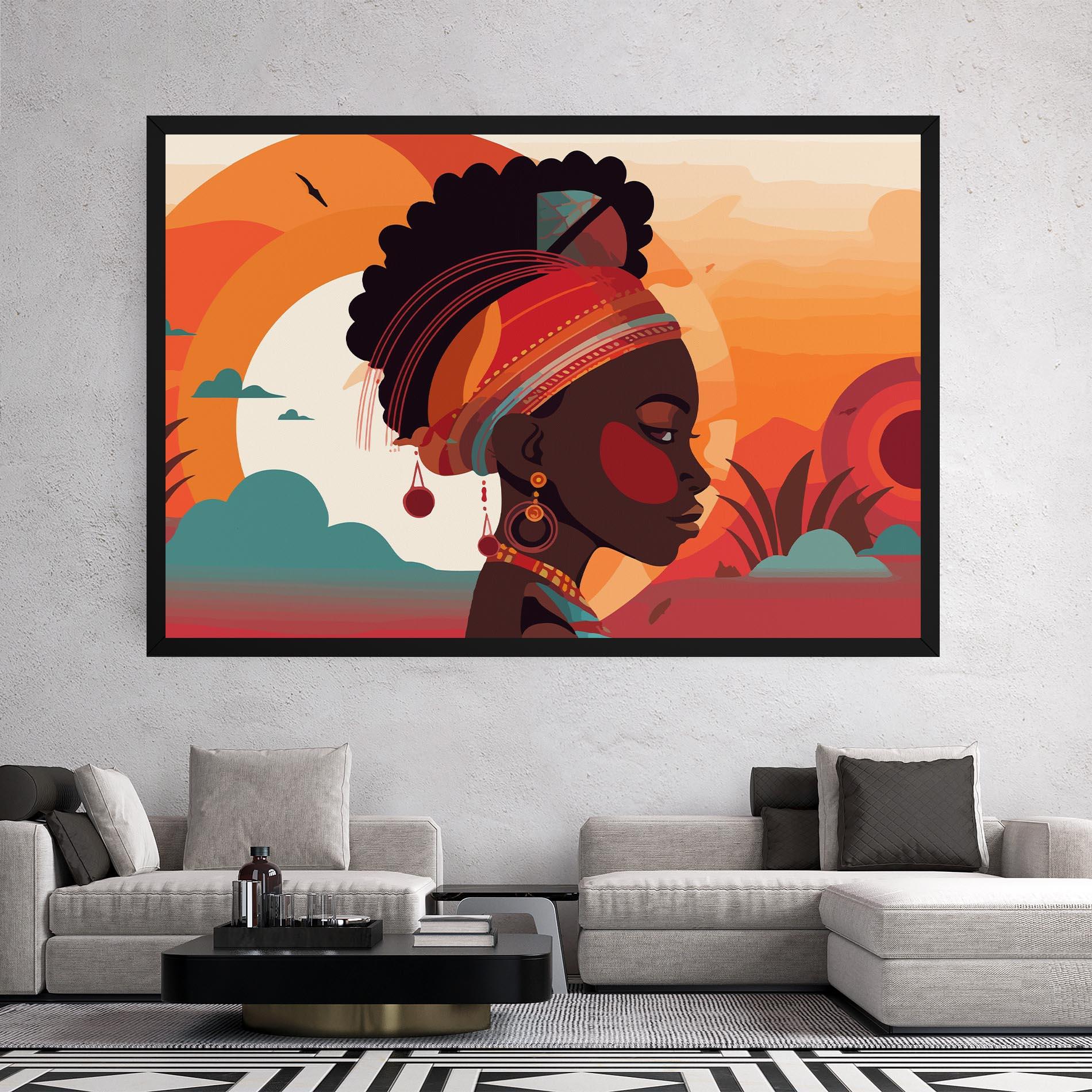 Tablou Canvas African Lady Art mockup 2