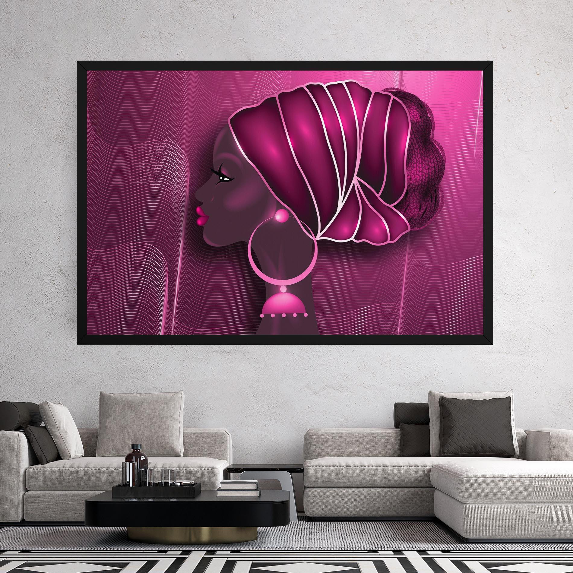 Tablou Canvas African Pink Woman mockup 2