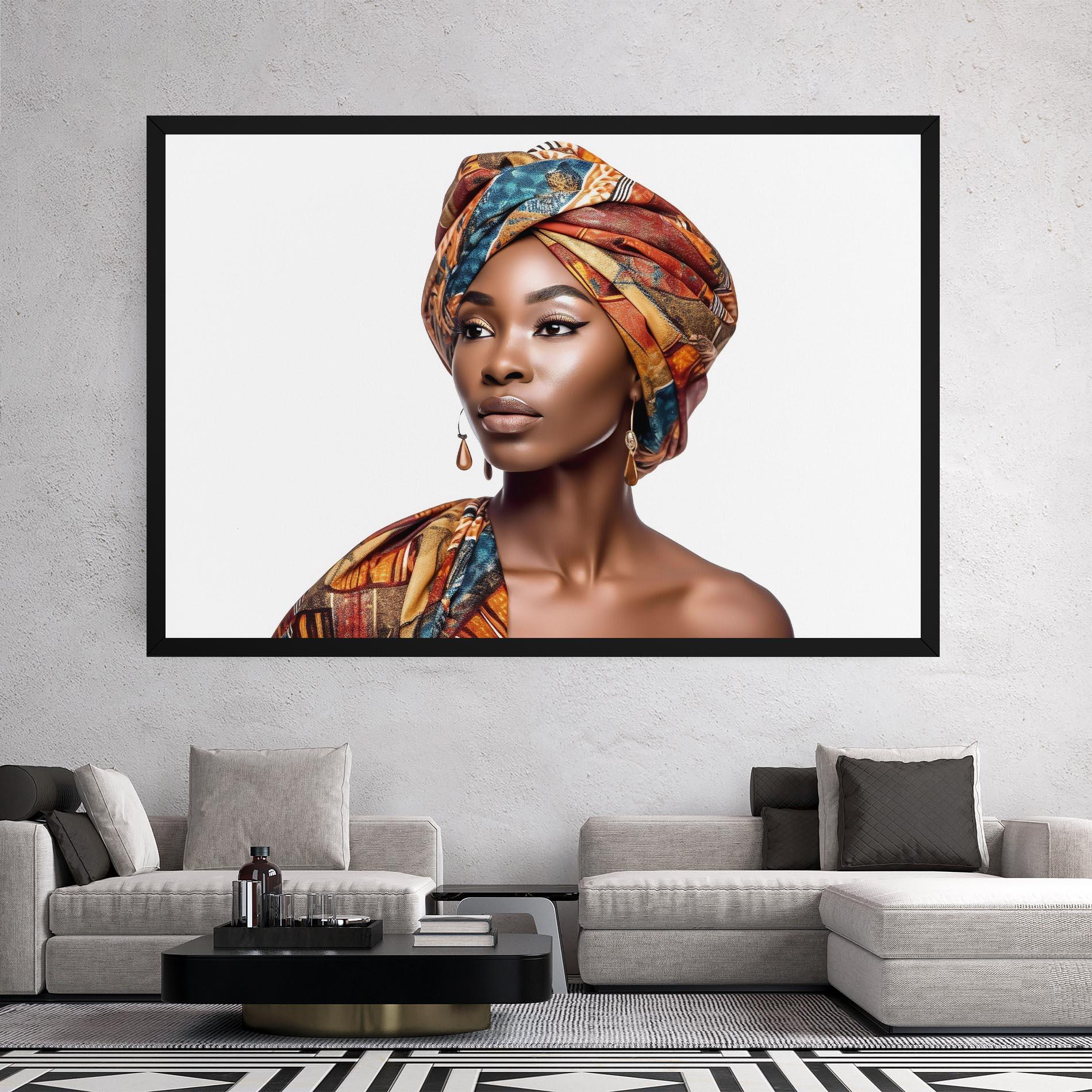 Tablou Canvas African Woman Turban mockup 2