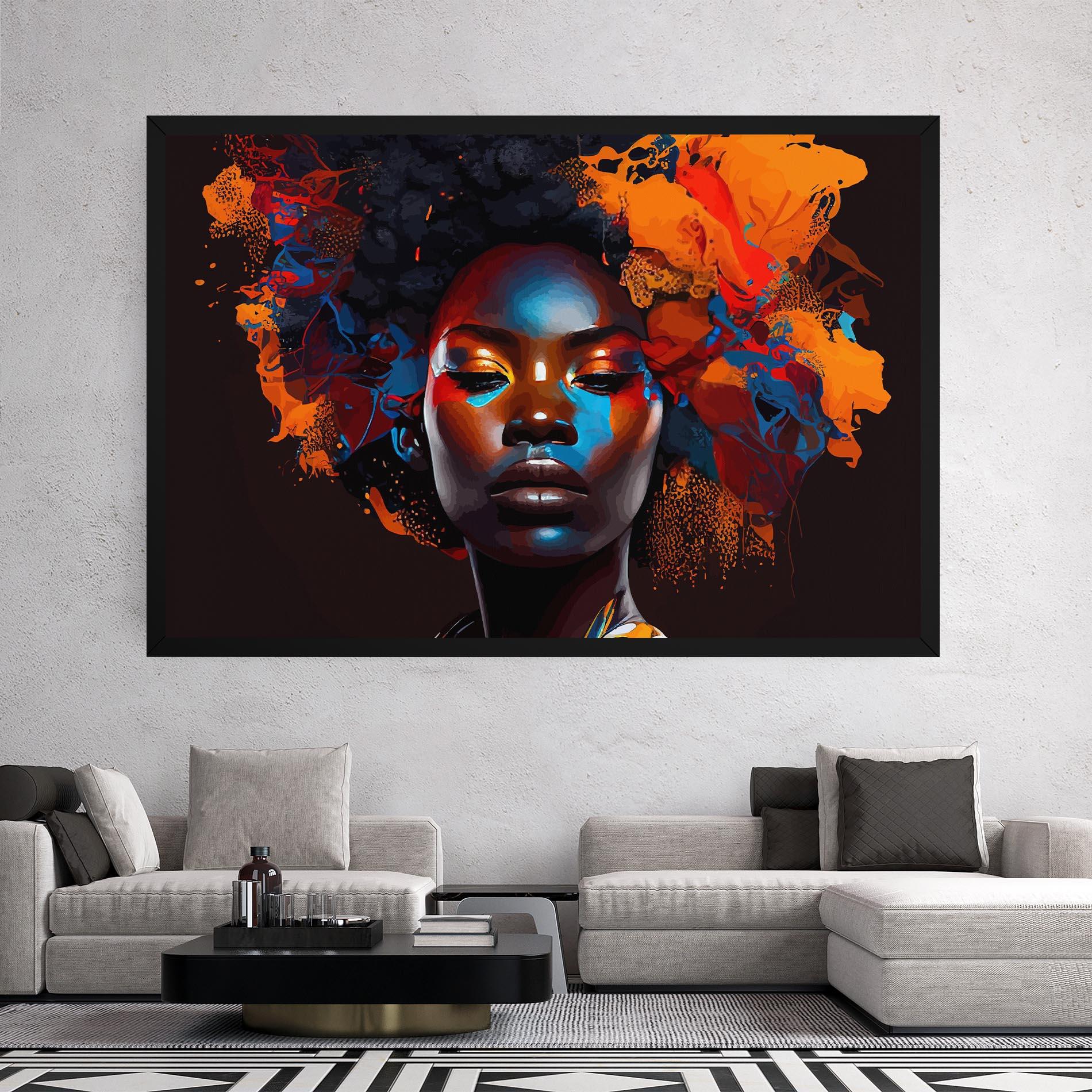 Tablou Canvas Africat Yellow Hair mockup 2