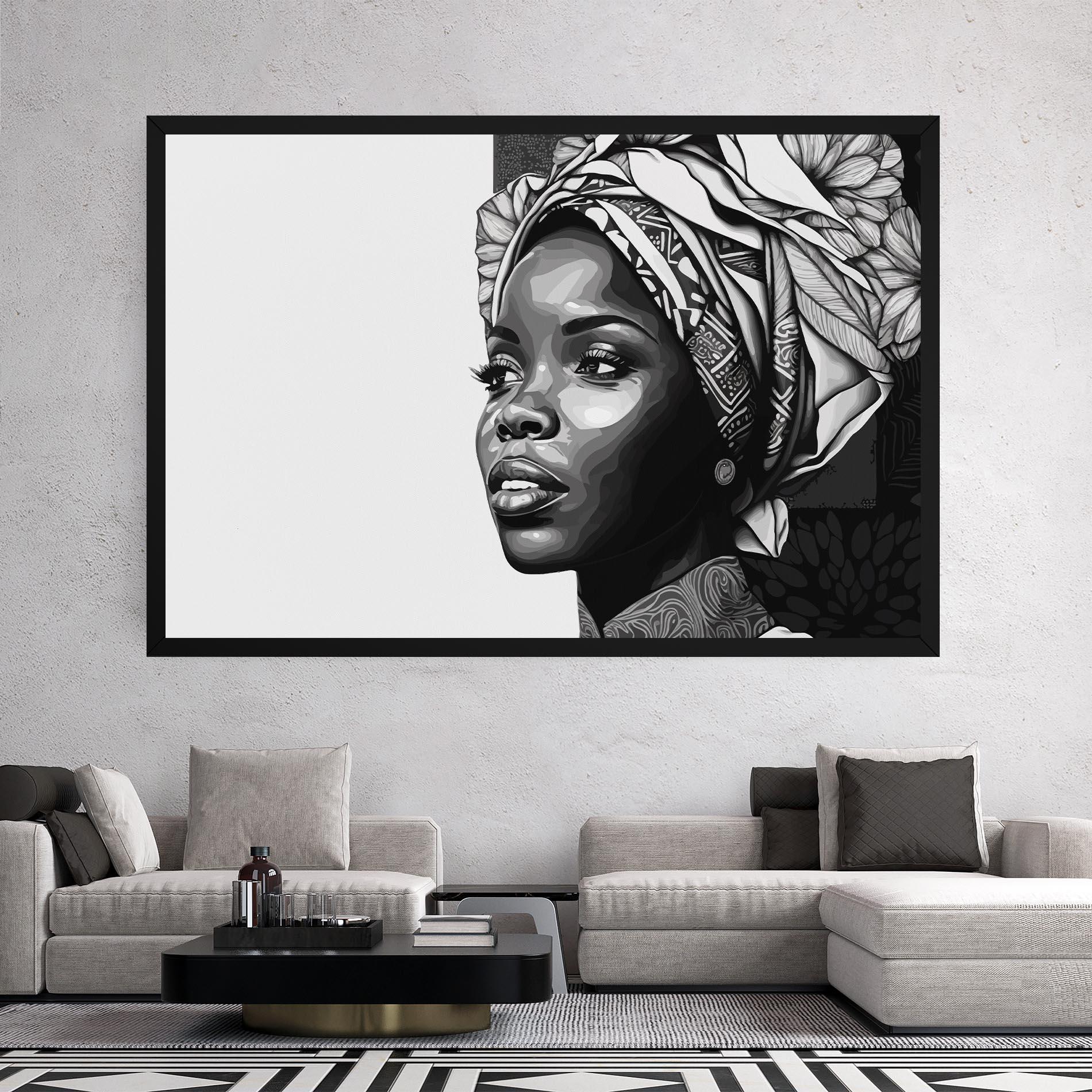 Tablou Canvas Pretty African Woman mockup 2