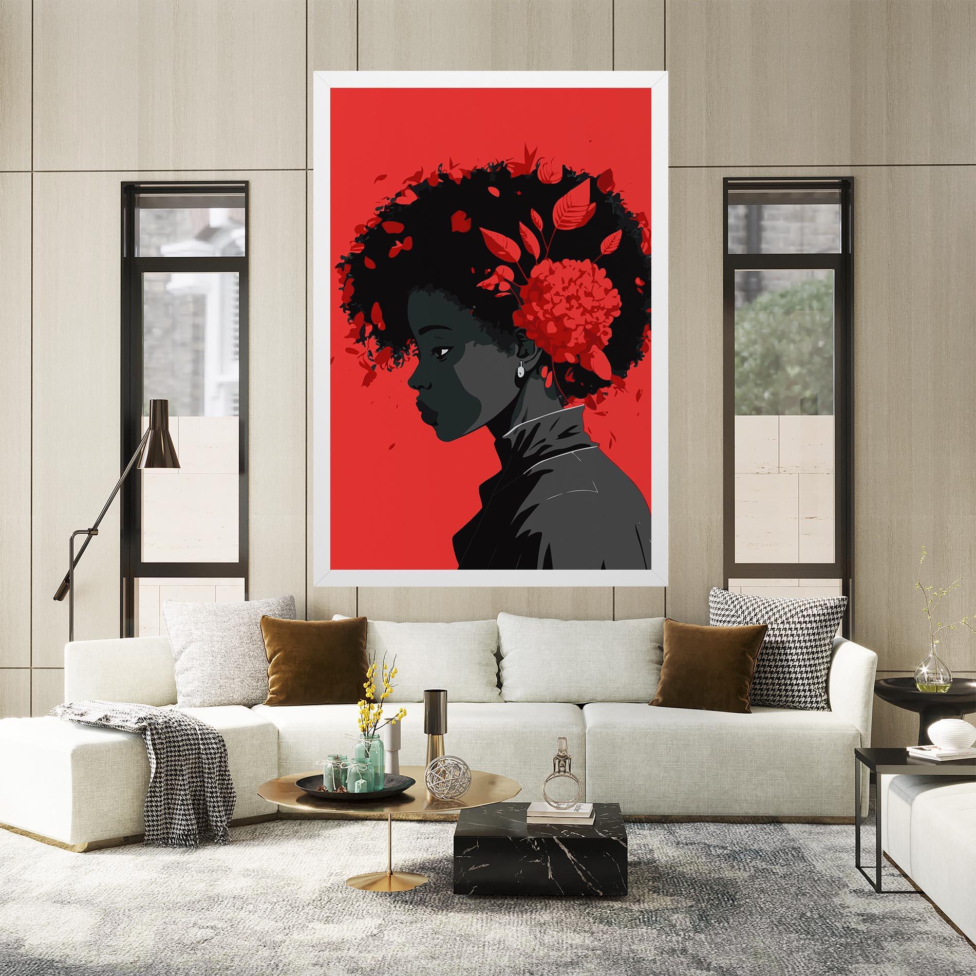 Tablou Canvas African Red Flower mockup 2