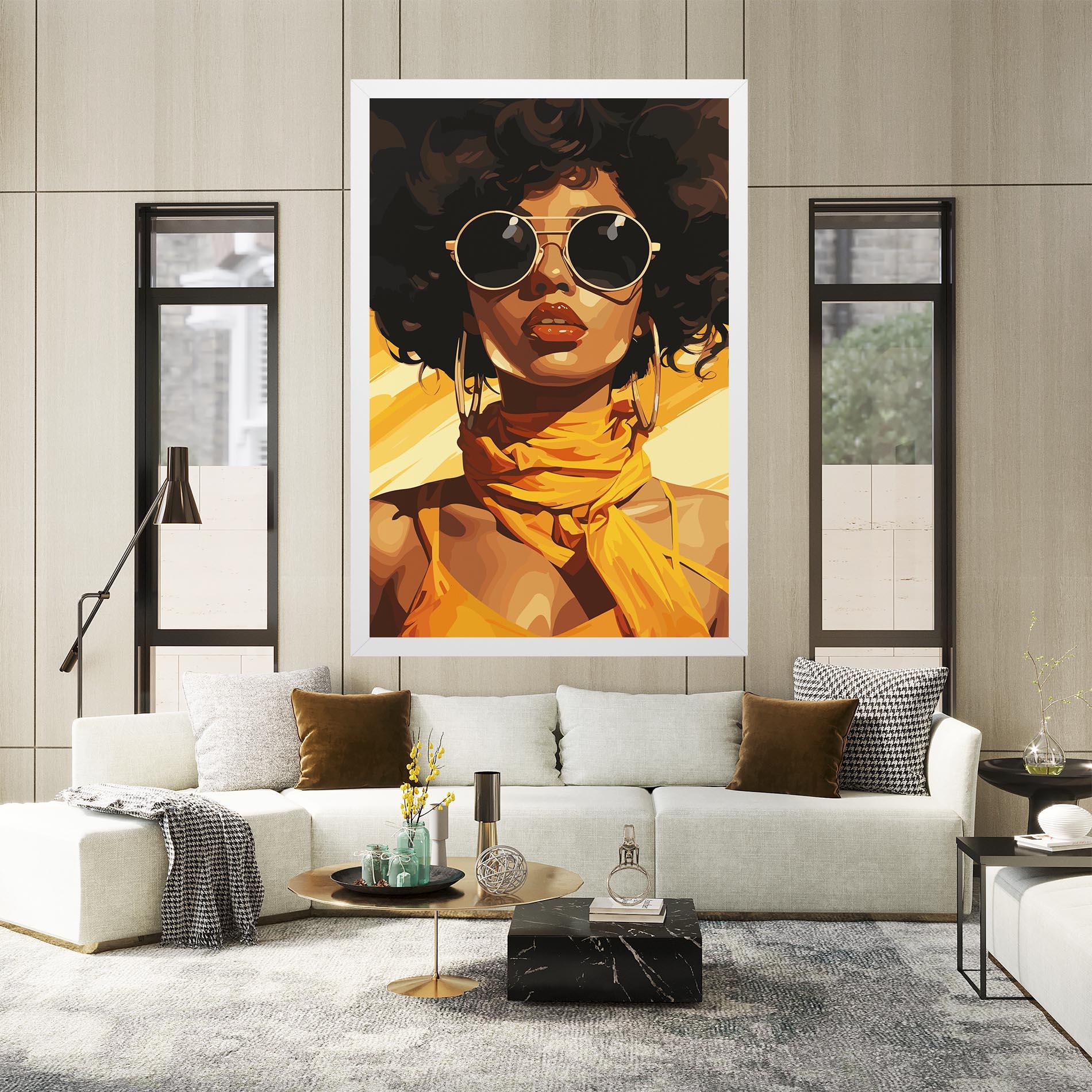Tablou Canvas African Yellow Woman mockup 2