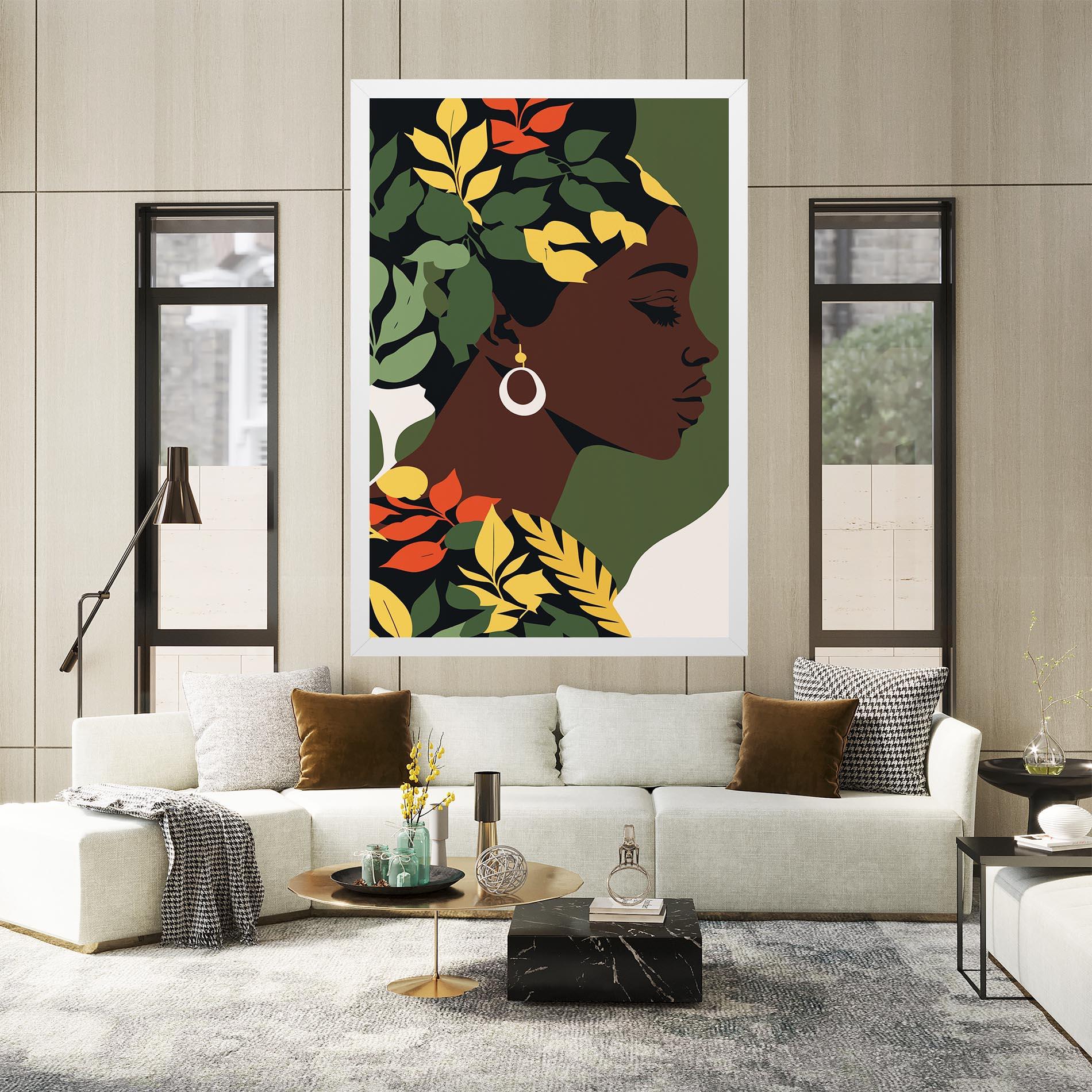Tablou Canvas Yellow Leaf Africa mockup 2