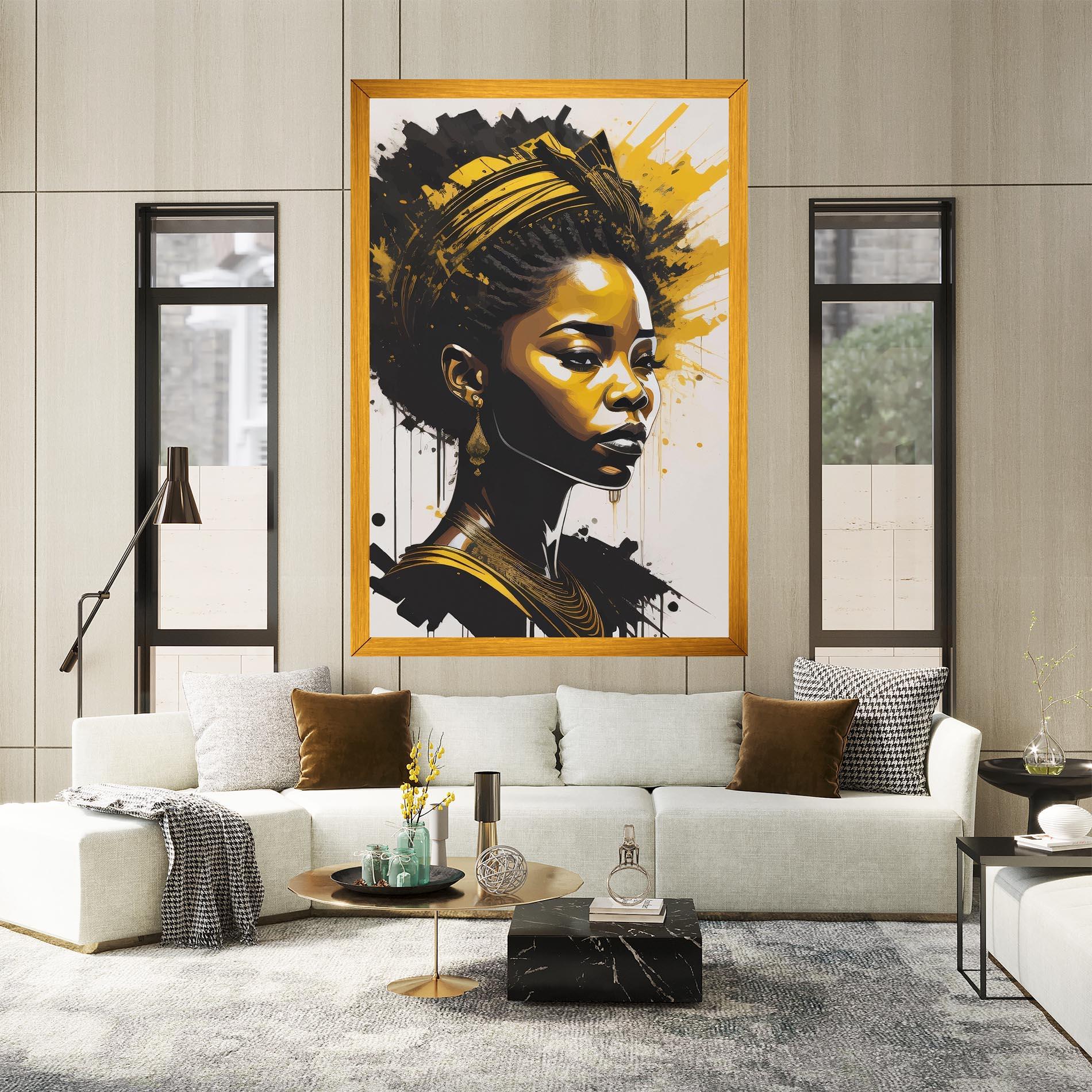 Tablou Canvas Gold African Woman mockup 2