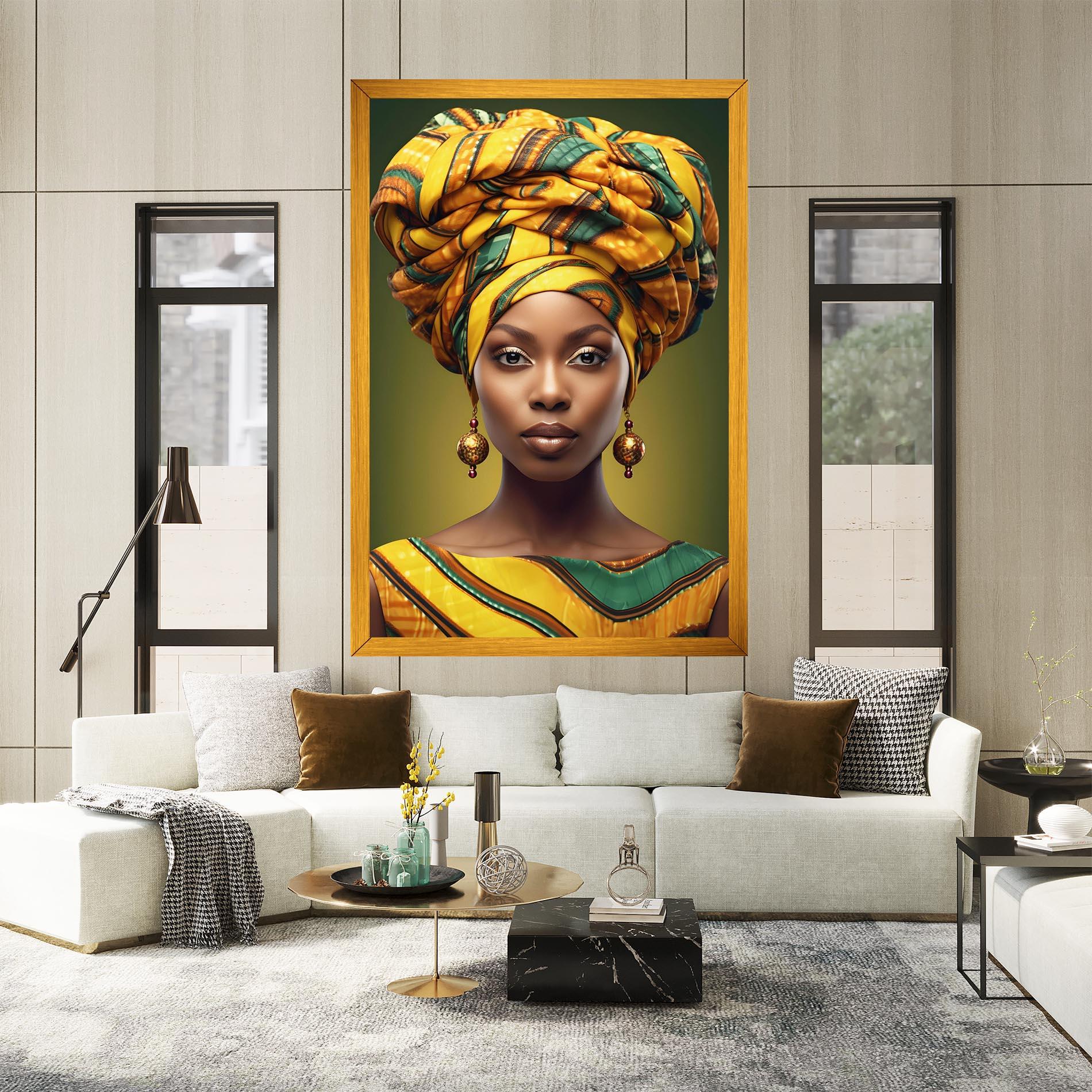 Tablou Canvas Yellow Scarf Woman mockup 2