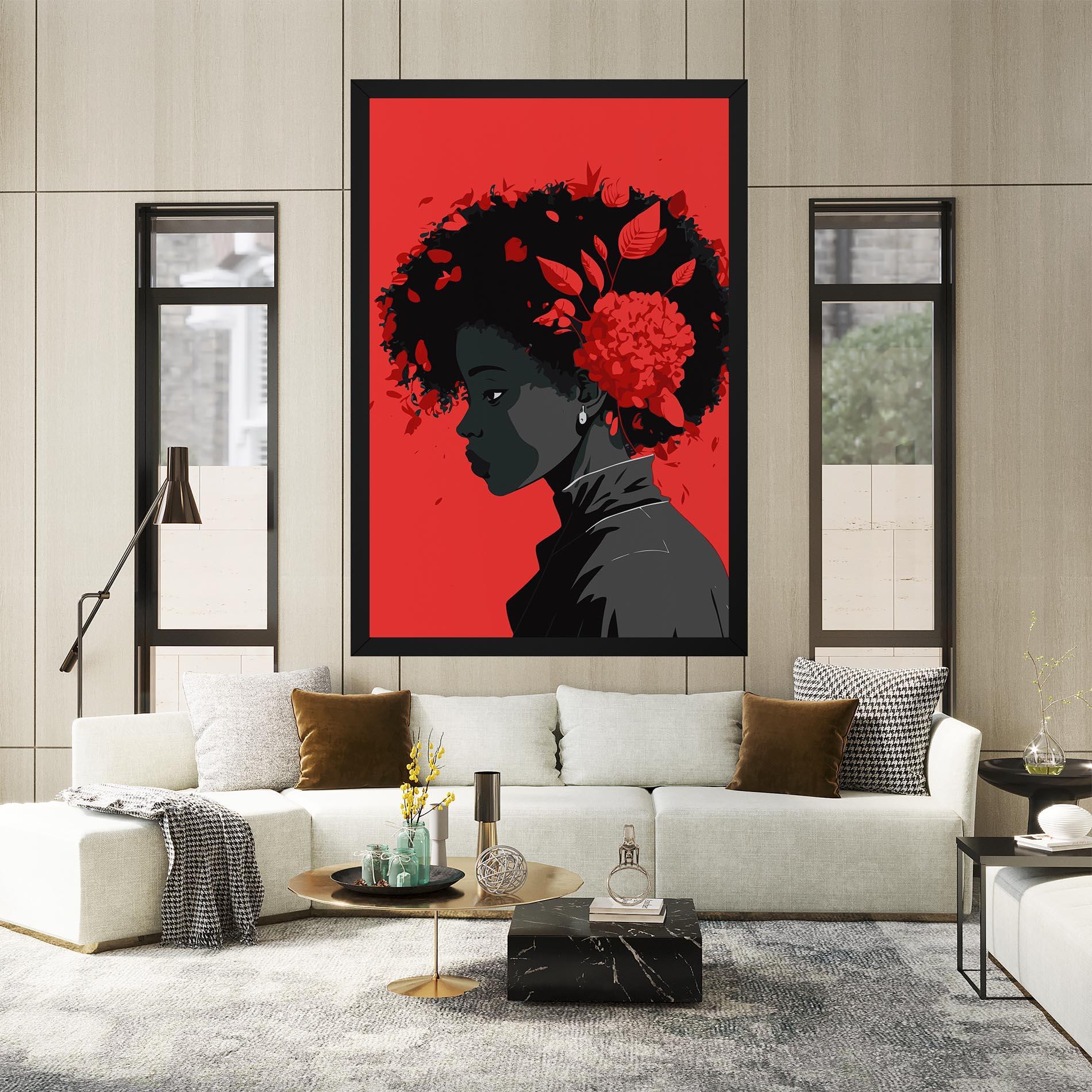 Tablou Canvas African Red Flower mockup 2