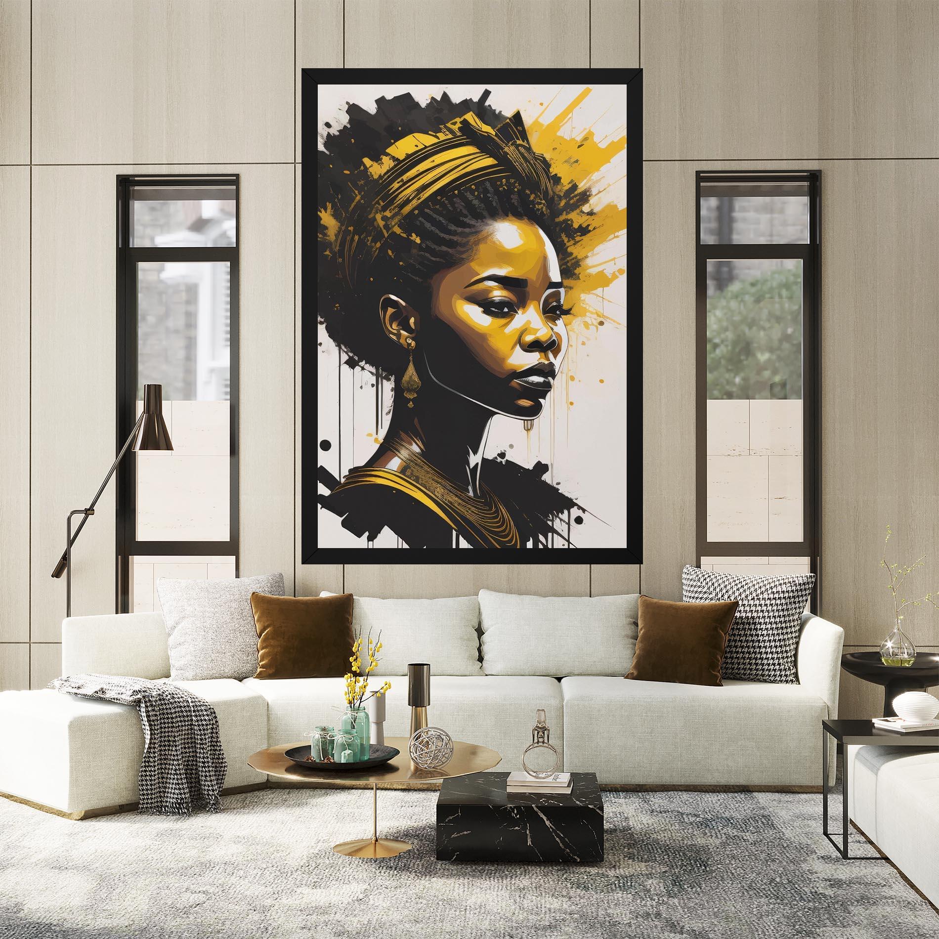 Tablou Canvas Gold African Woman mockup 2