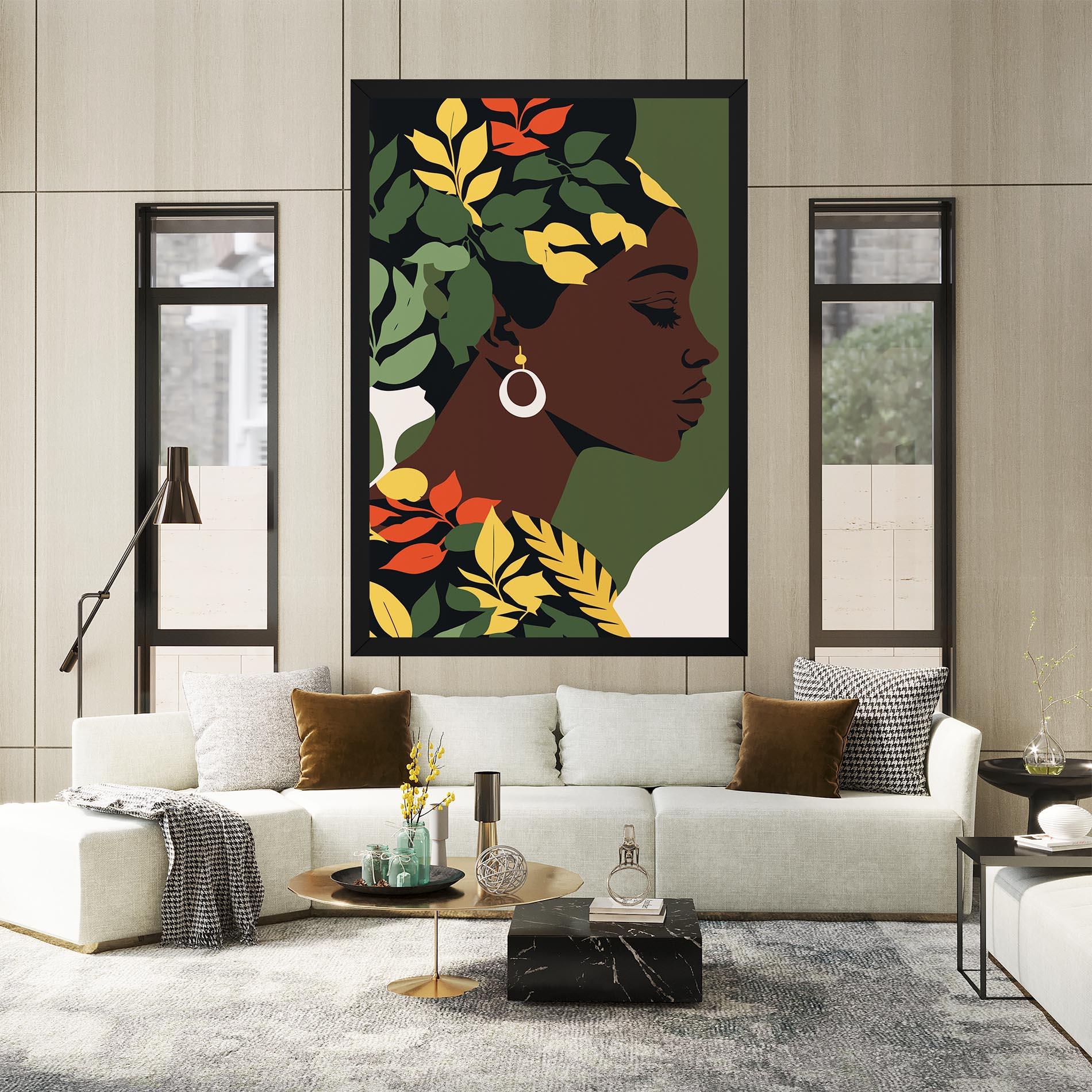 Tablou Canvas Yellow Leaf Africa mockup 2