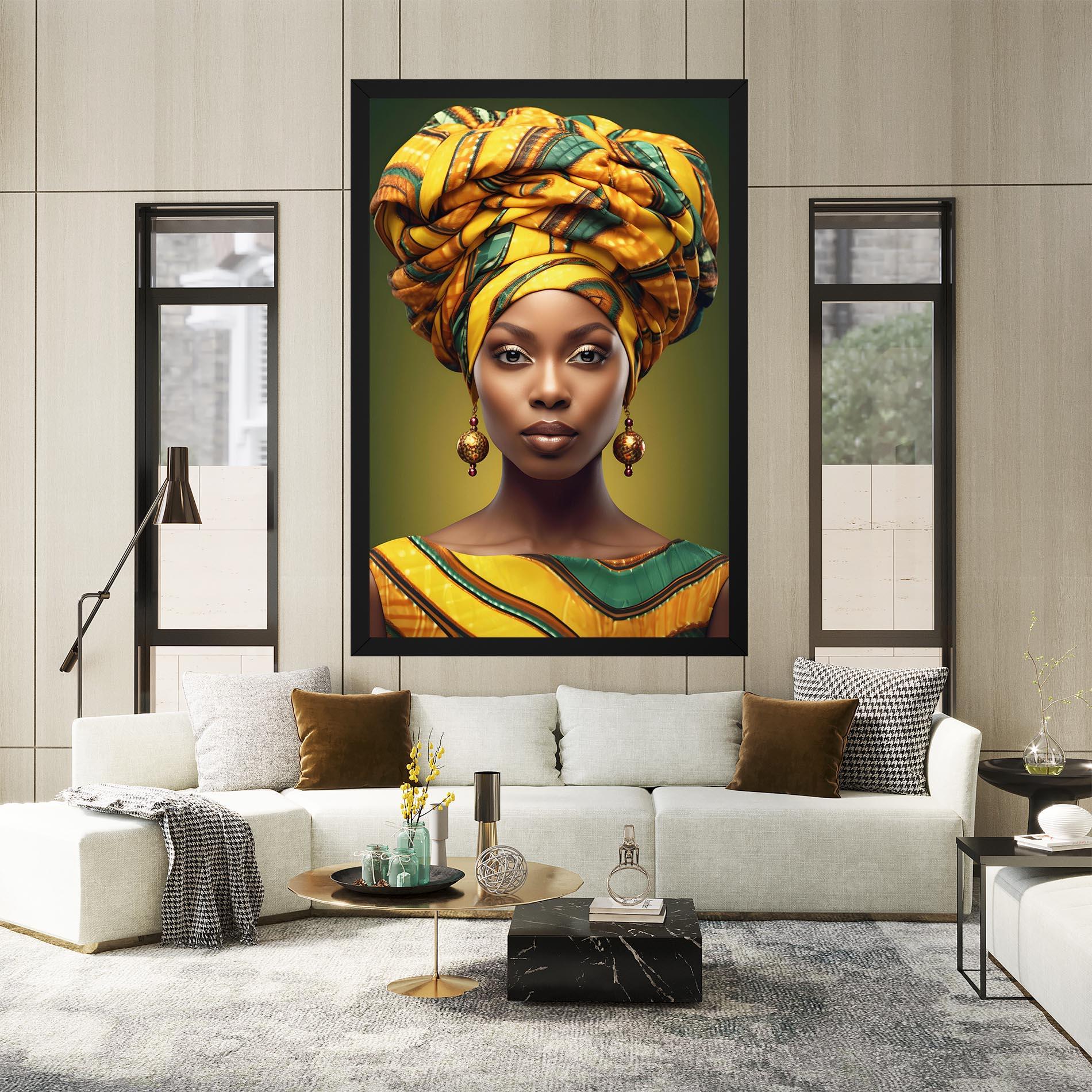 Tablou Canvas Yellow Scarf Woman mockup 2