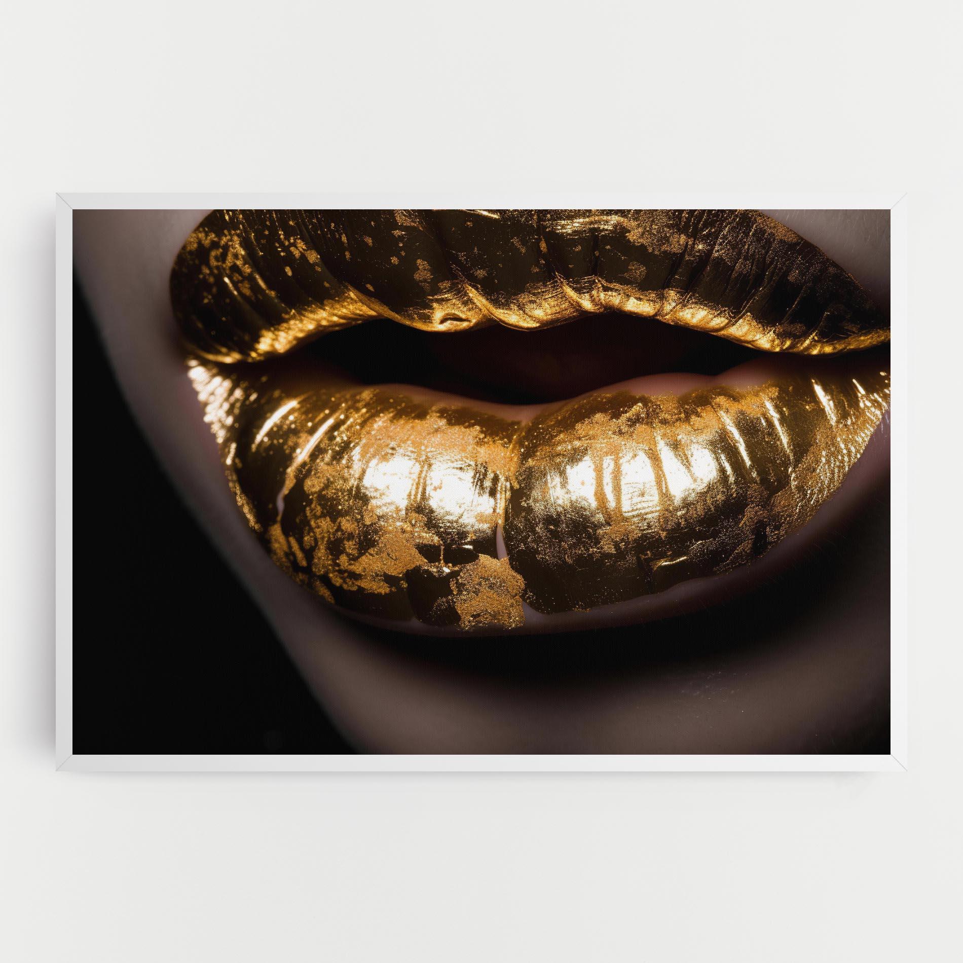 Tablou Canvas Big Gold Lips mockup 0