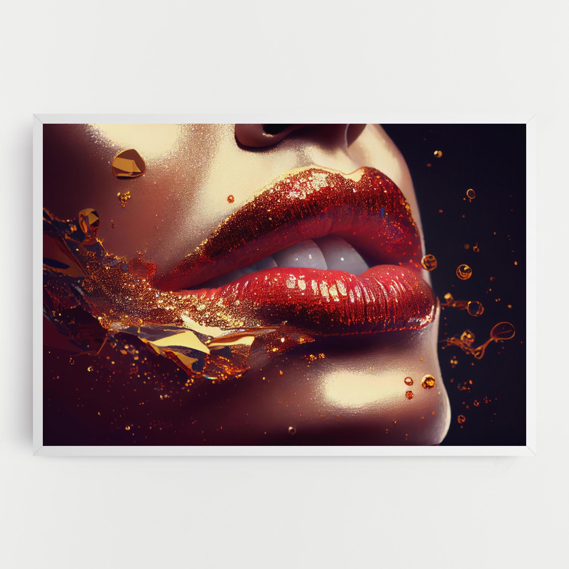 Tablou Canvas Gold Glitter Lips mockup 0