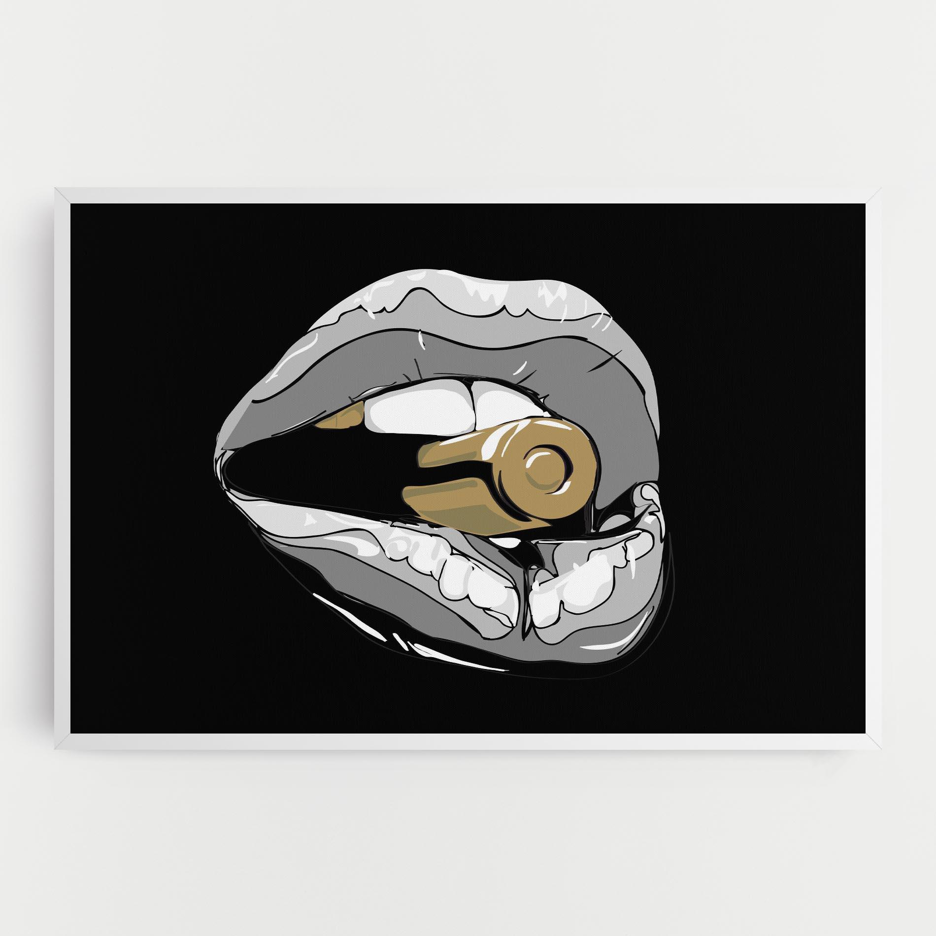 Tablou Canvas Grey Bullet Lips mockup 0