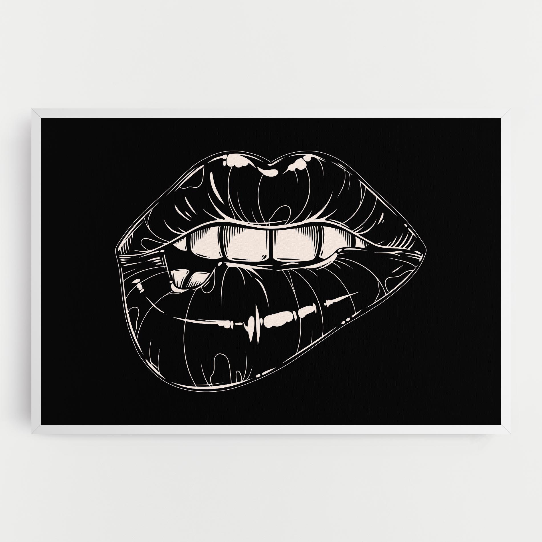 Tablou Canvas Juicy Lips On Black mockup 0