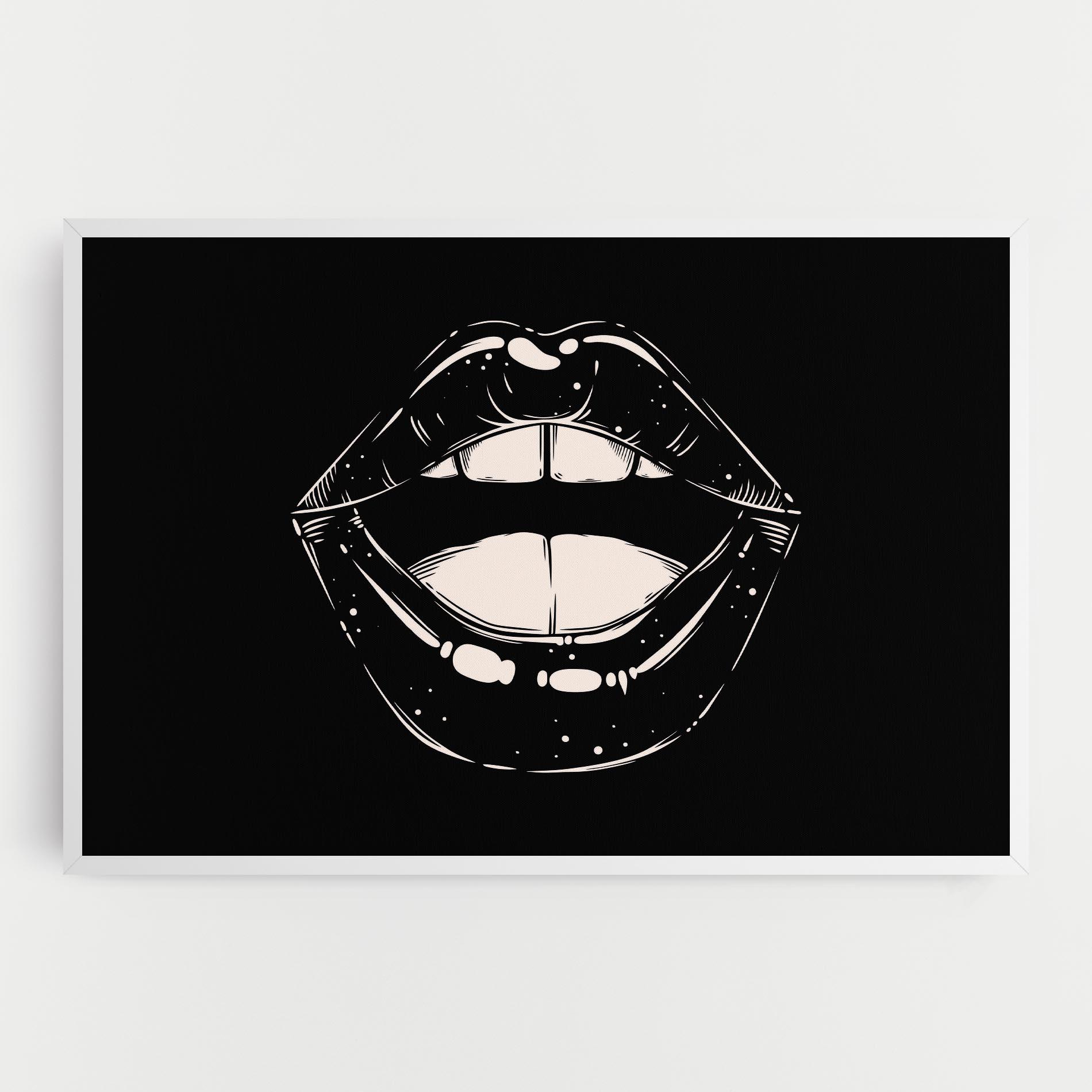 Tablou Canvas Lips On Black mockup 0