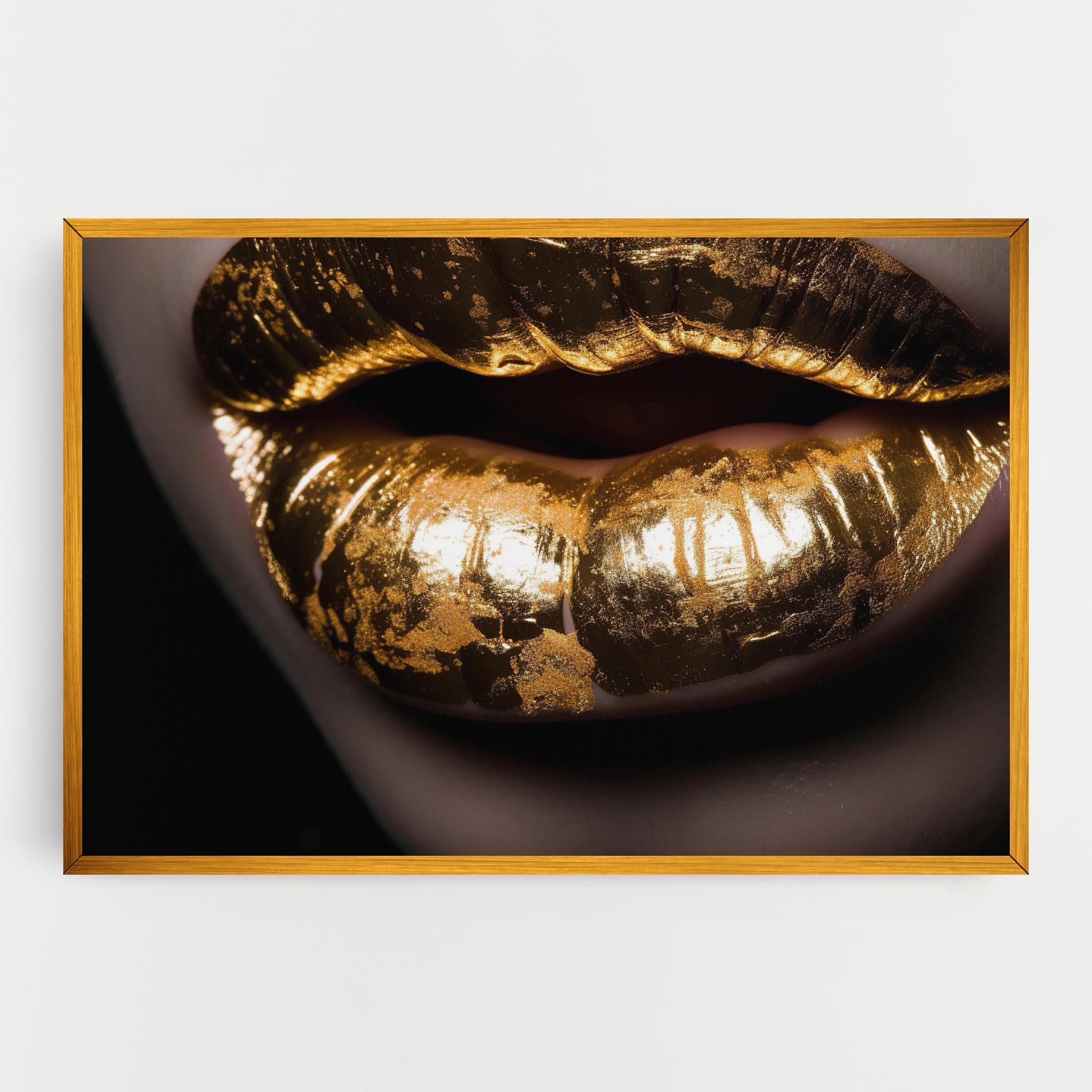 Tablou Canvas Big Gold Lips mockup 0