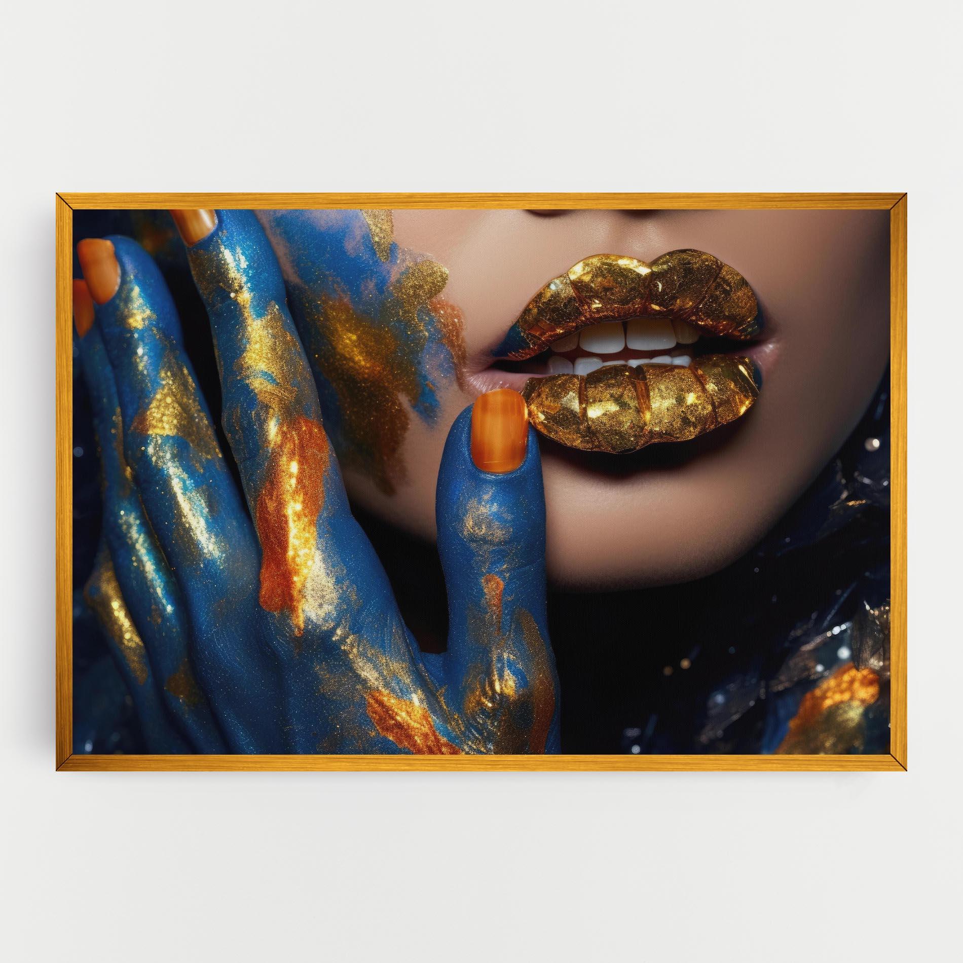 Tablou Canvas Blue Hand Lips mockup 0