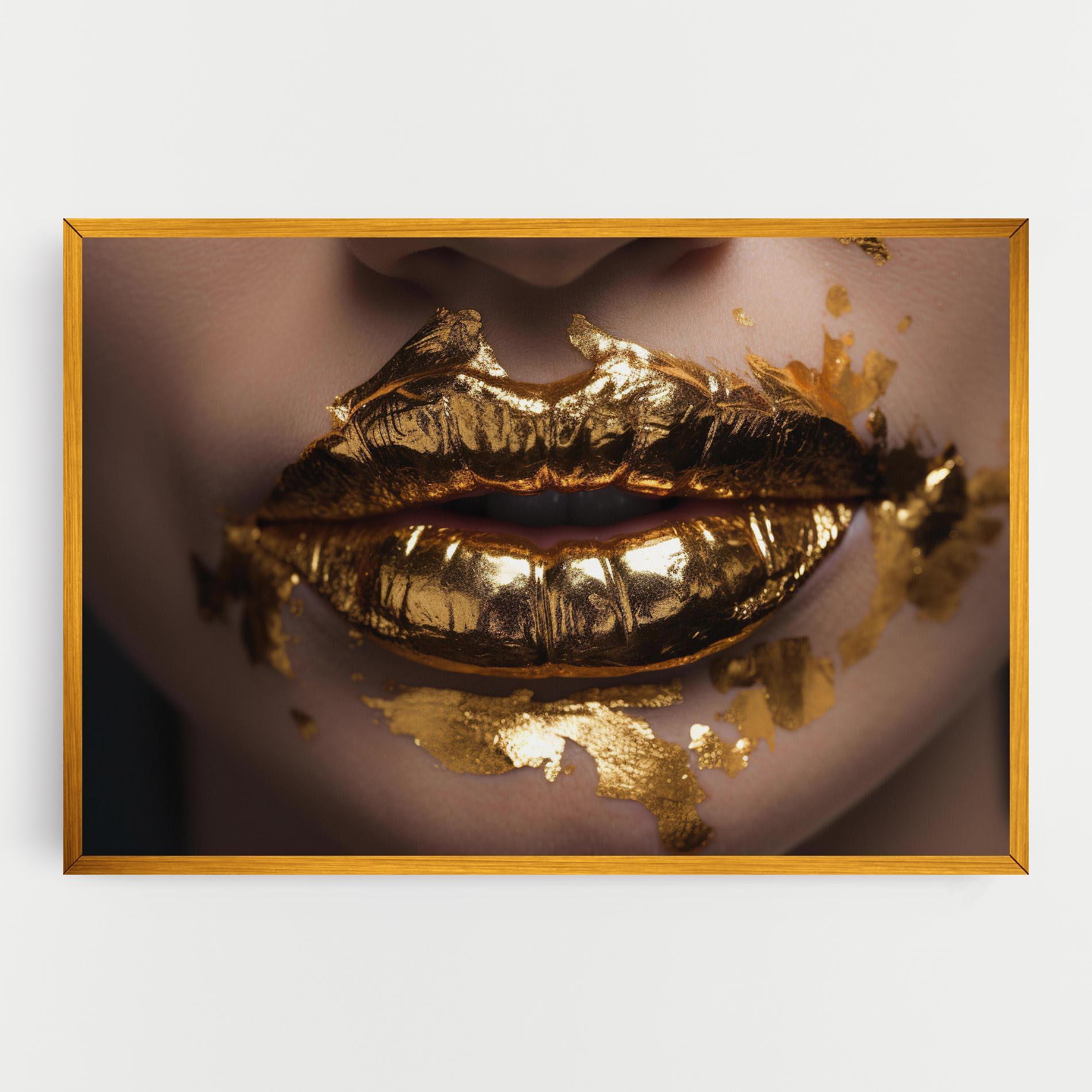 Tablou Canvas Close Gold Lips mockup 0