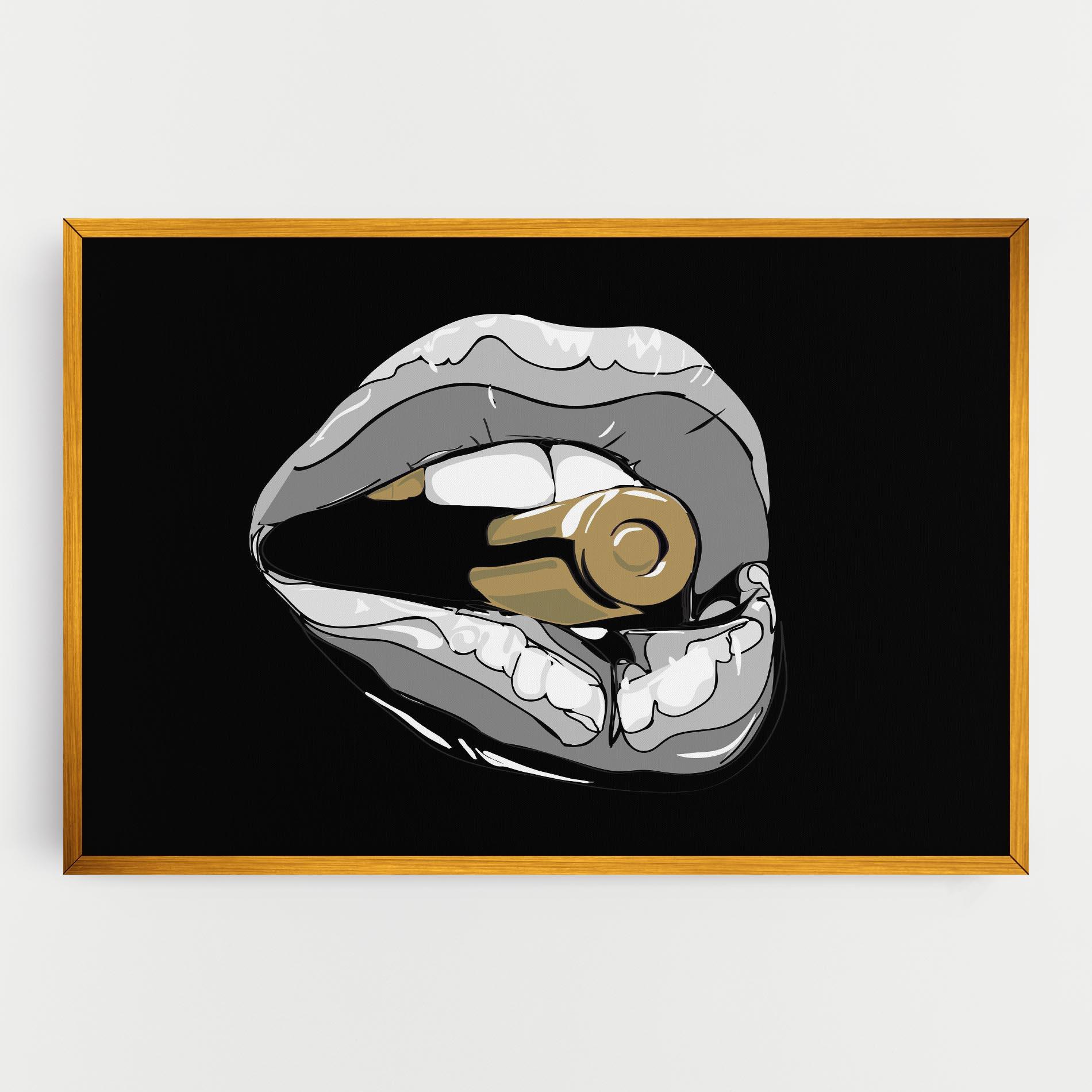 Tablou Canvas Grey Bullet Lips mockup 0