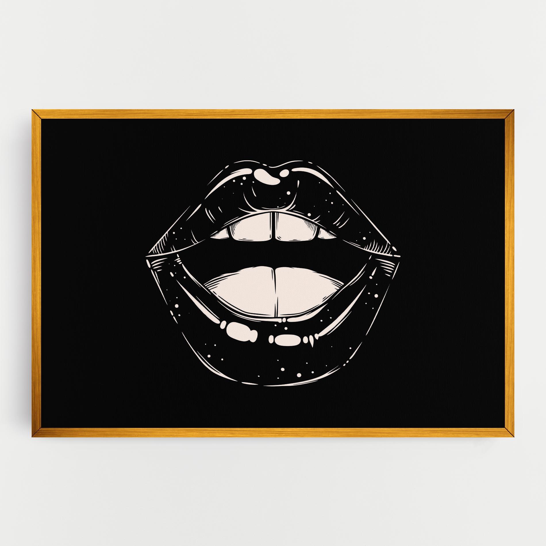 Tablou Canvas Lips On Black mockup 0