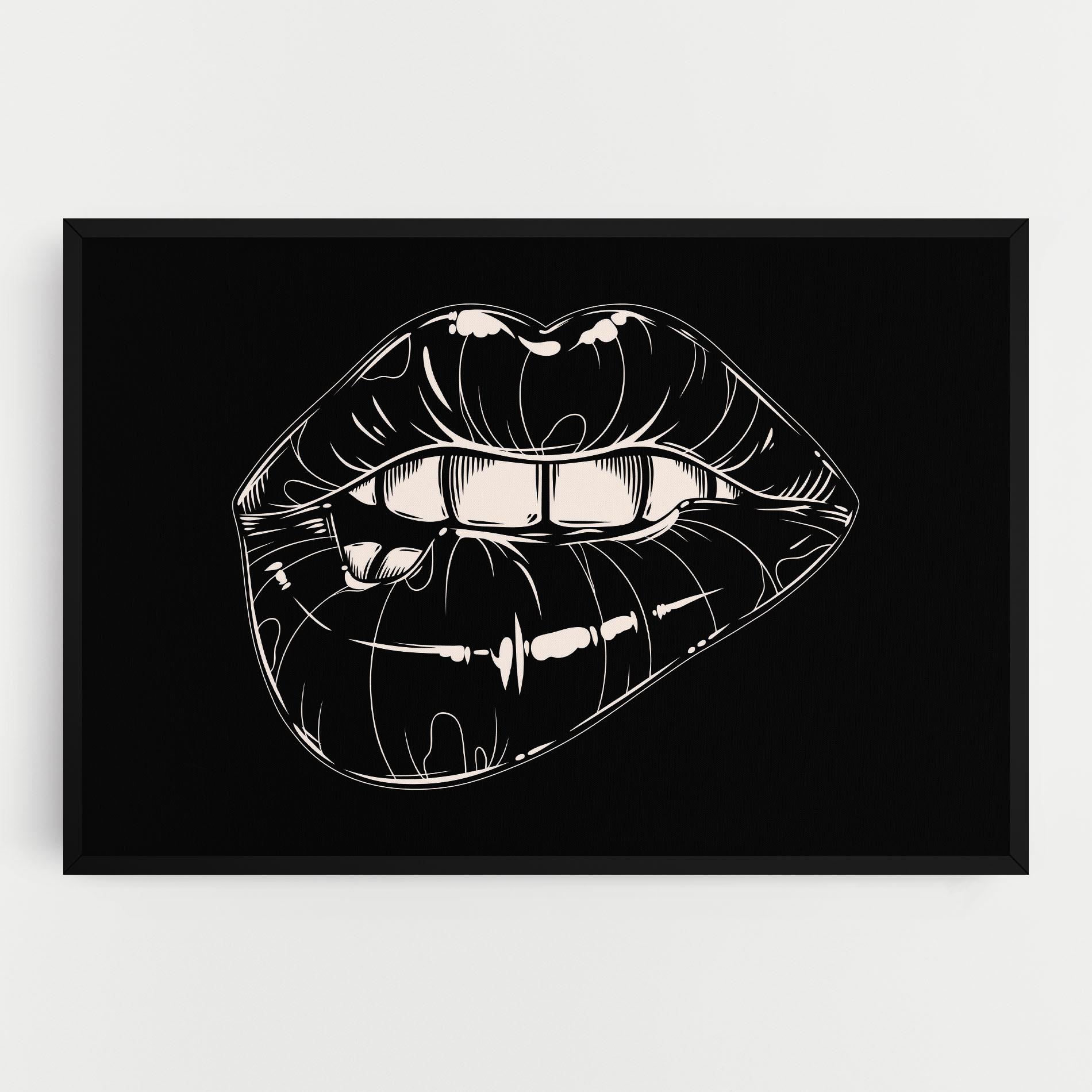 Tablou Canvas Juicy Lips On Black mockup 0