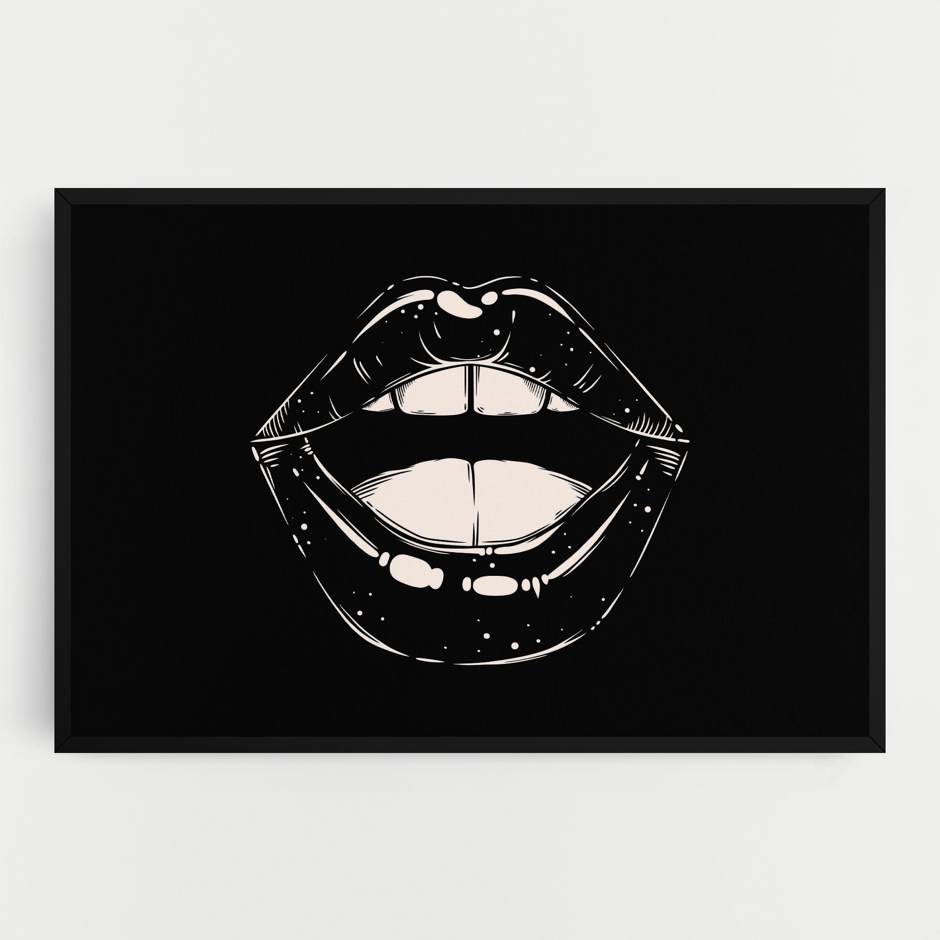 Tablou Canvas Lips On Black mockup 0