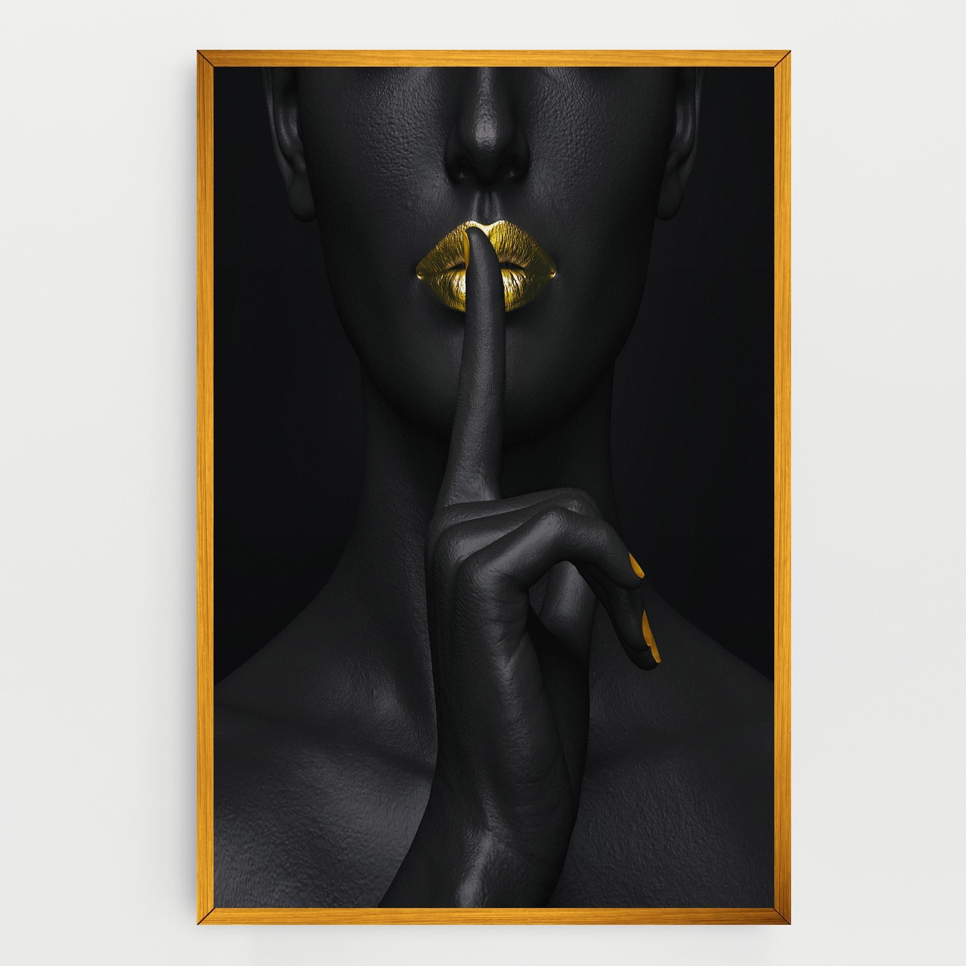 Tablou Canvas Silence Lips Portrait mockup 0