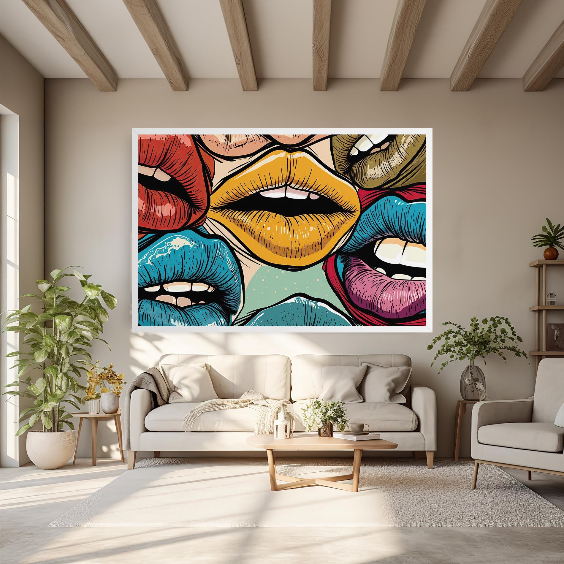 Tablou Canvas Comic Book Color Lips mockup 6