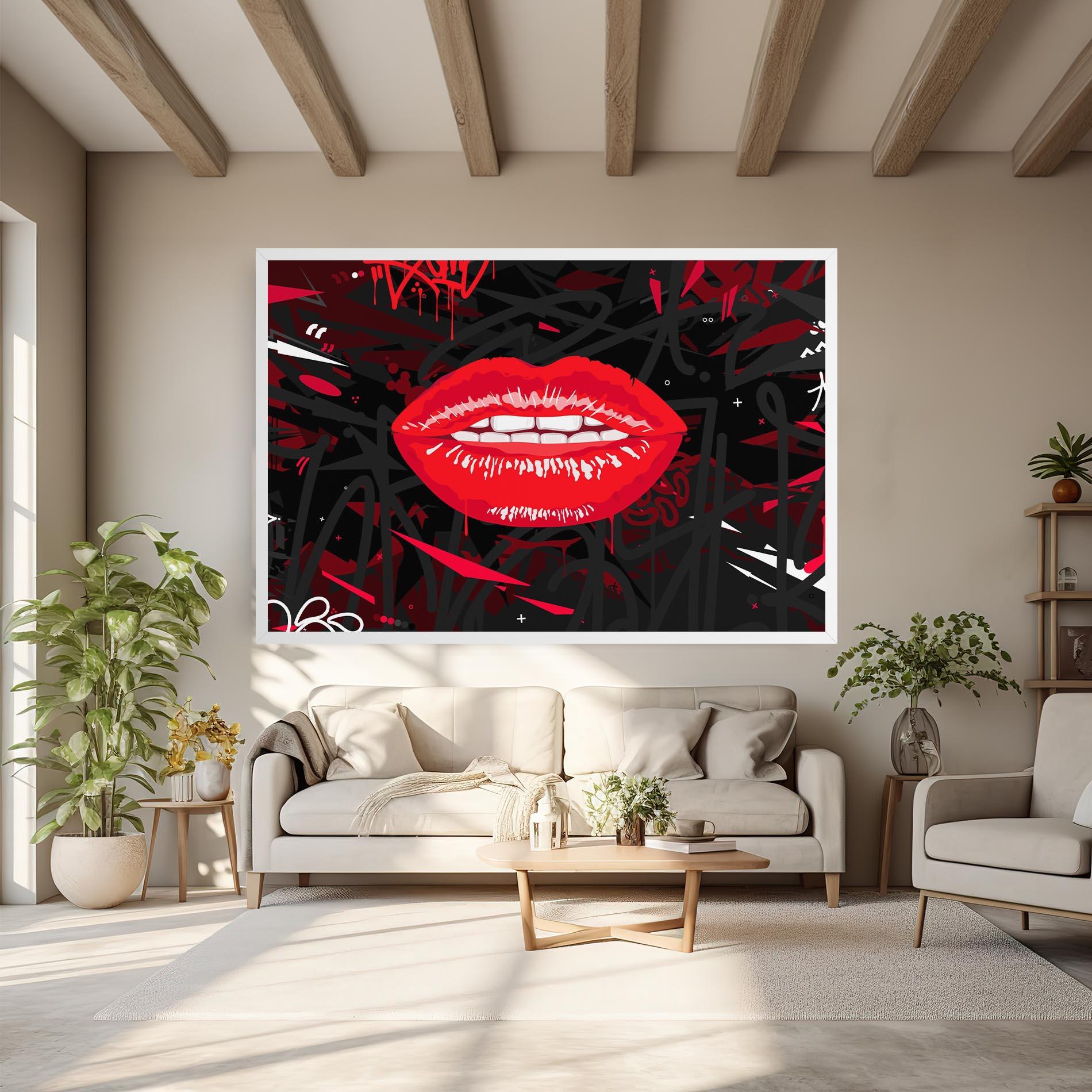 Tablou Canvas Graff Lips mockup 6