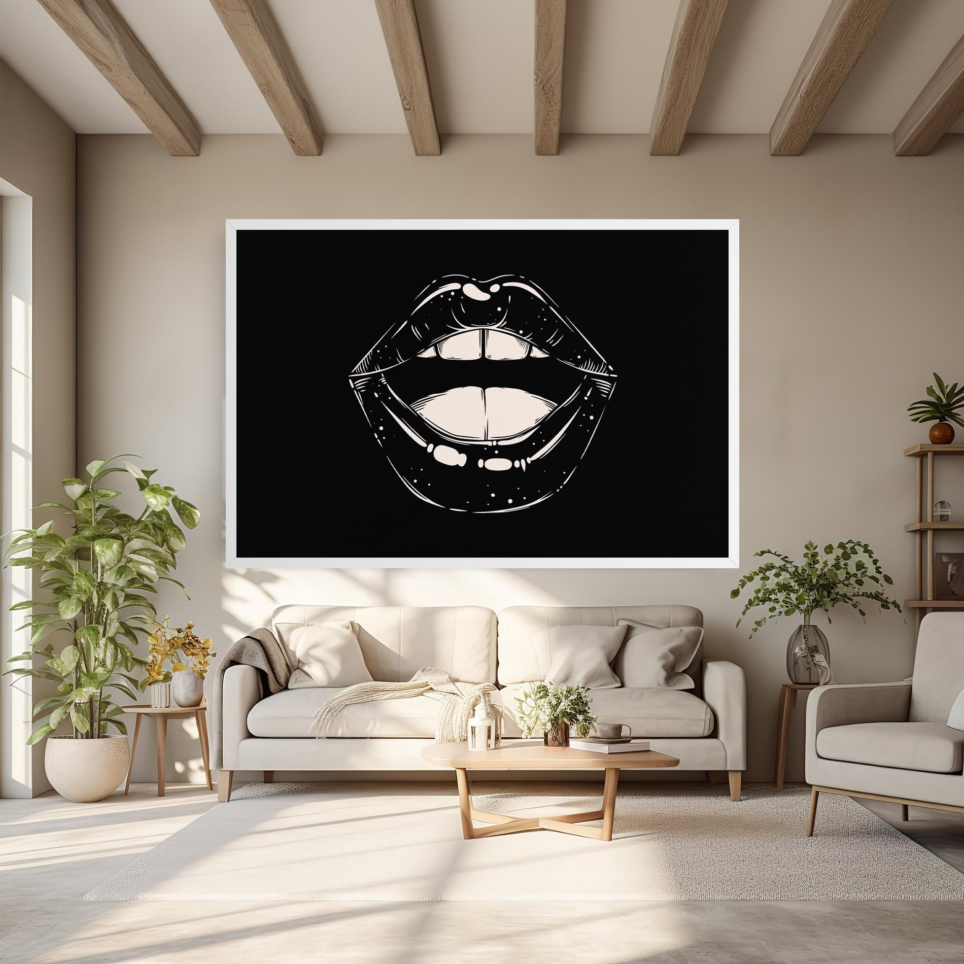 Tablou Canvas Lips On Black mockup 6