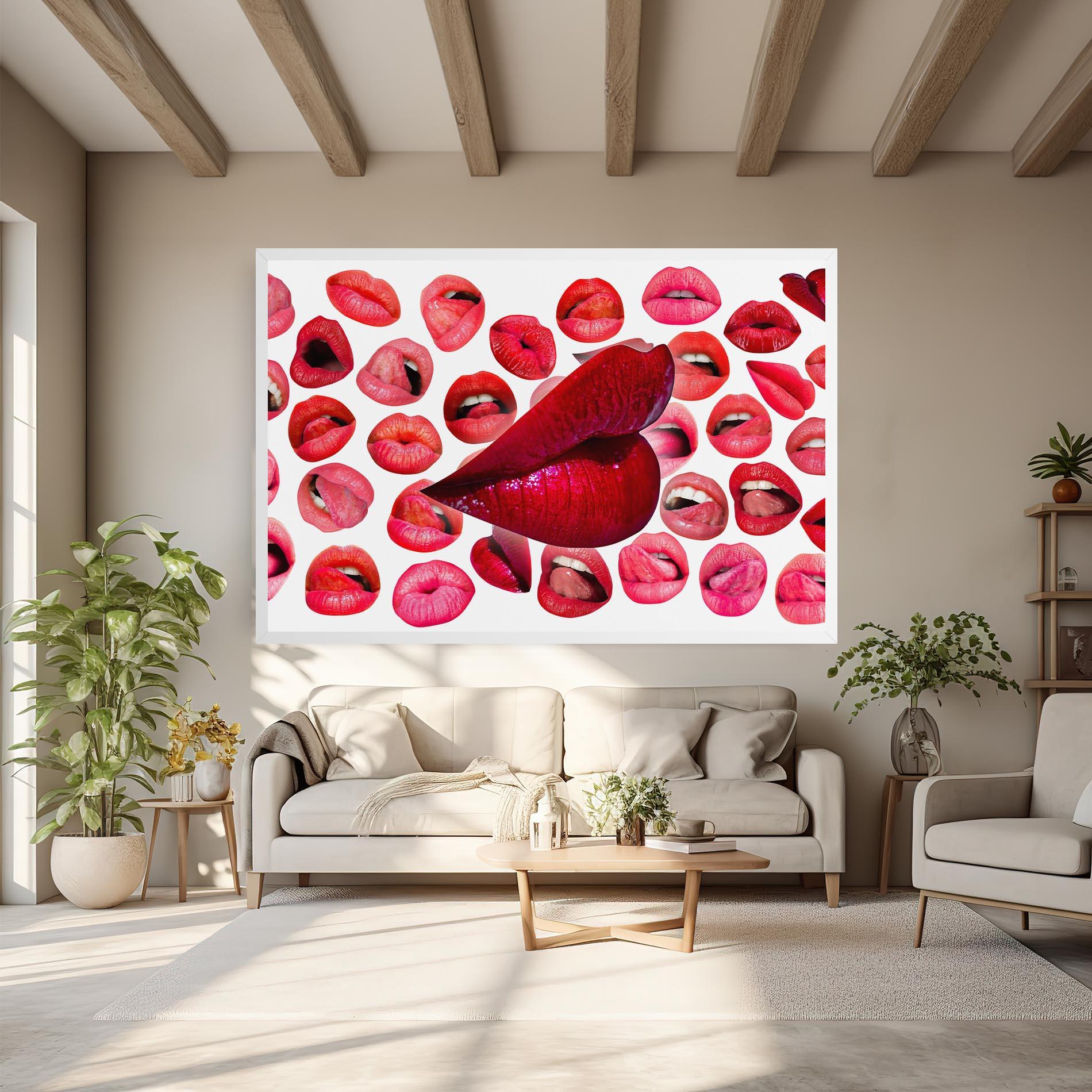 Tablou Canvas Red Lip Female mockup 6