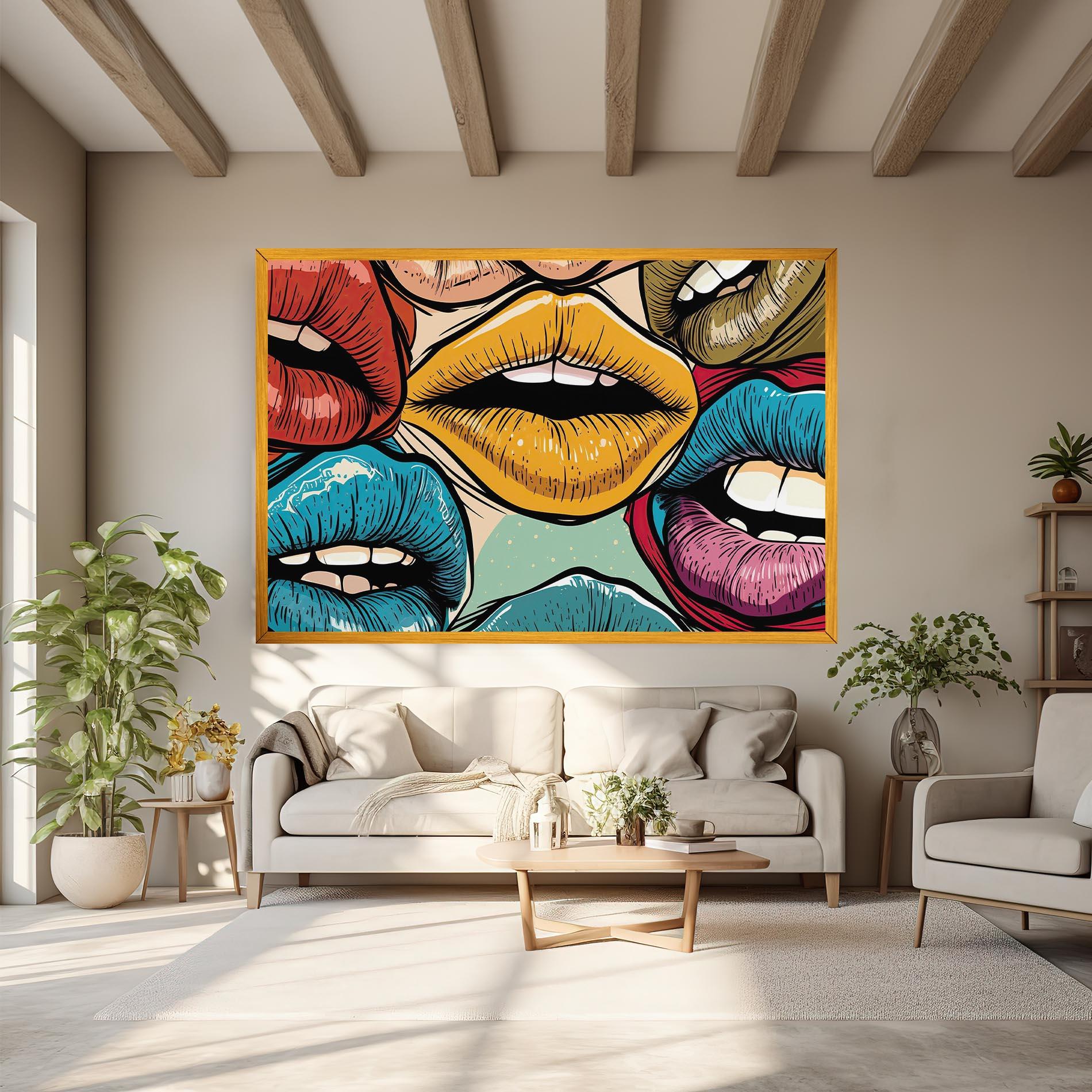 Tablou Canvas Comic Book Color Lips mockup 6