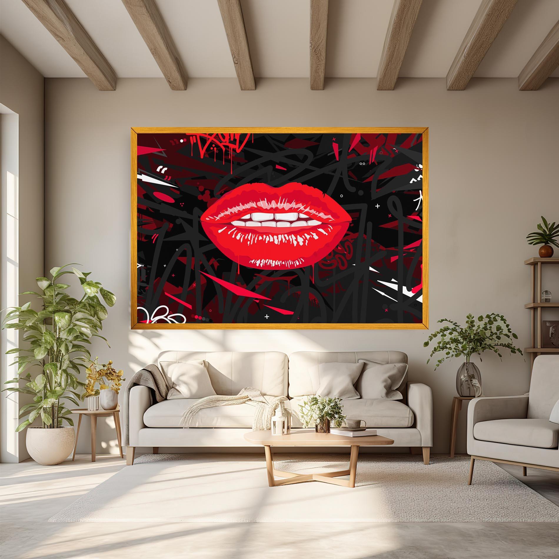 Tablou Canvas Graff Lips mockup 6