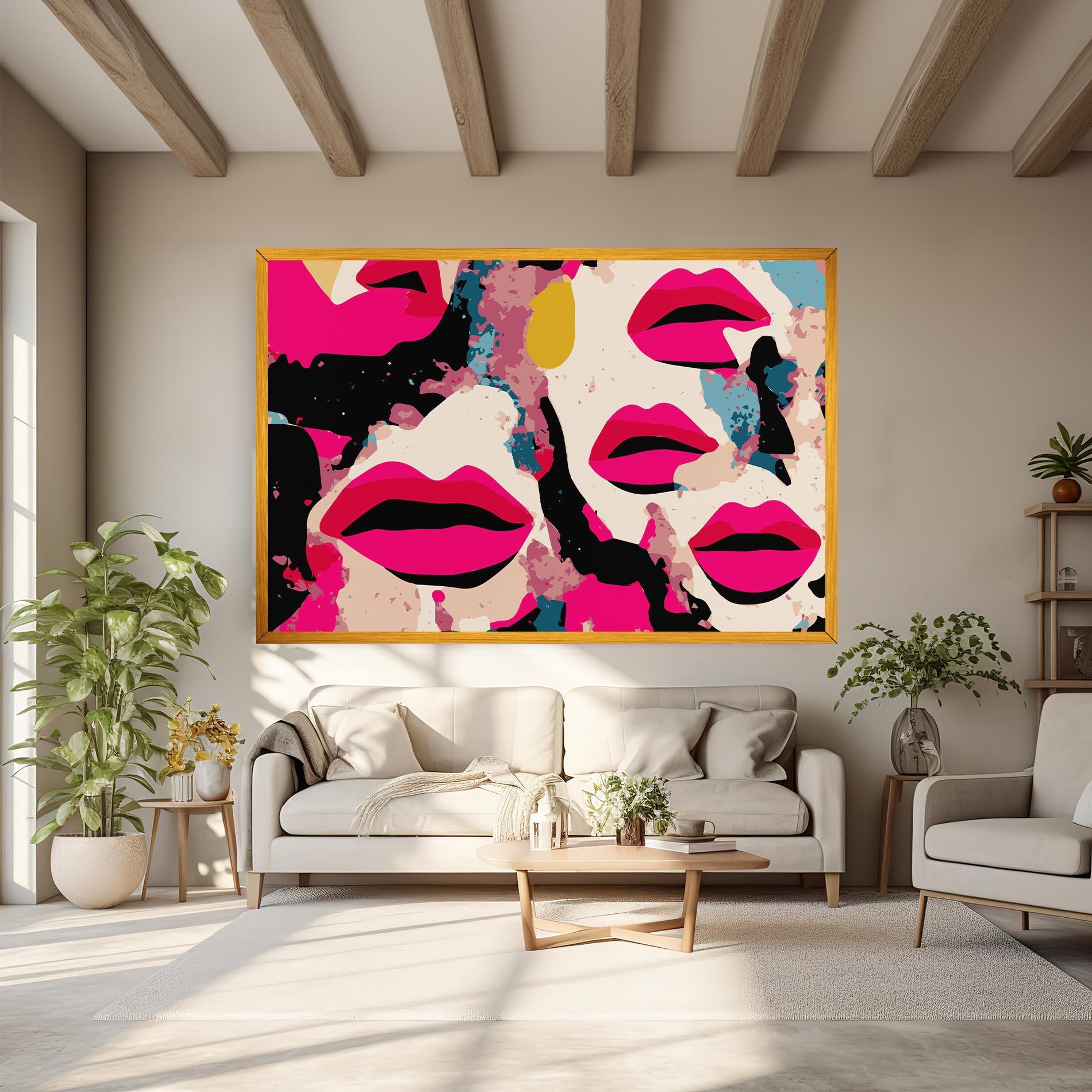 Tablou Canvas Pink Lips mockup 6