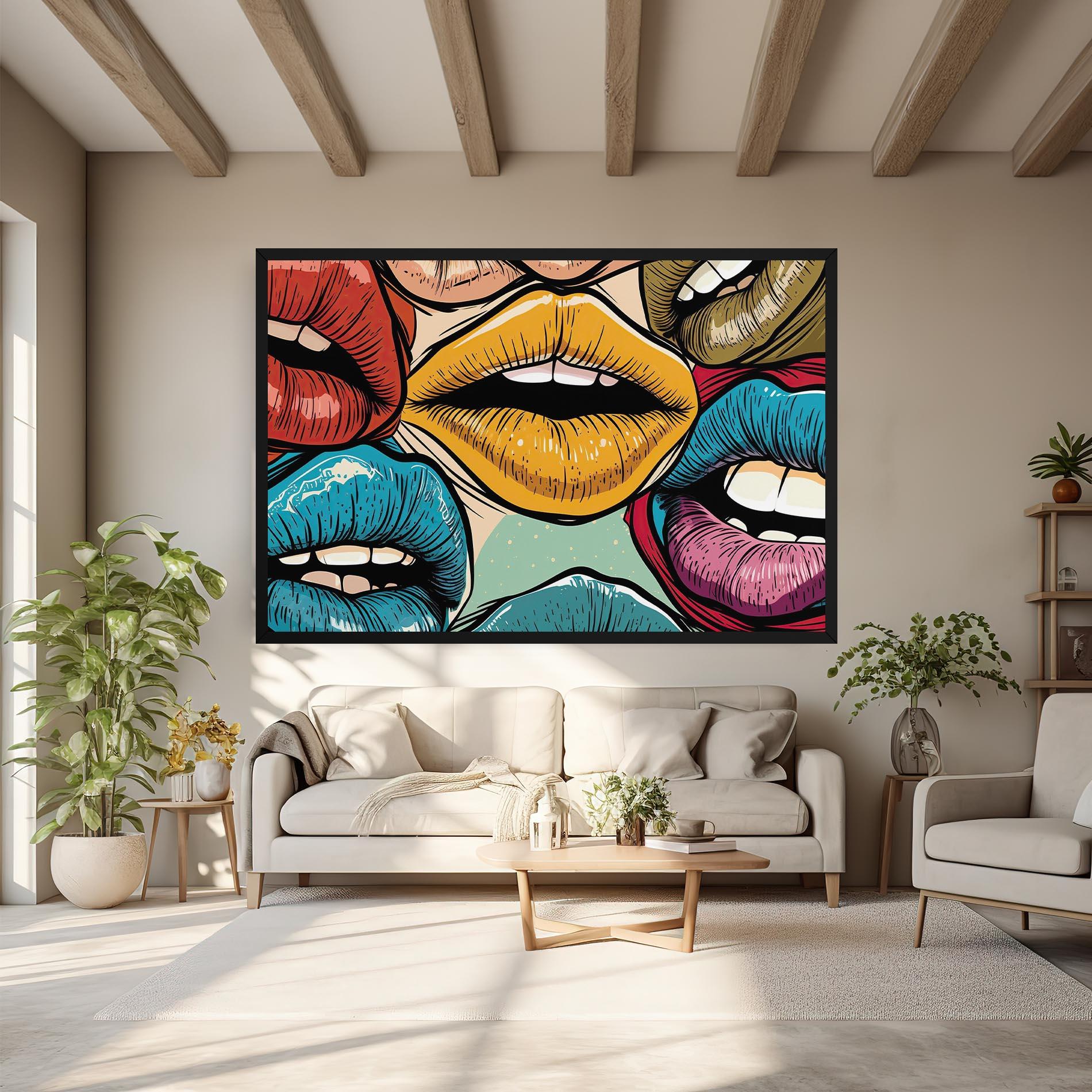 Tablou Canvas Comic Book Color Lips mockup 6