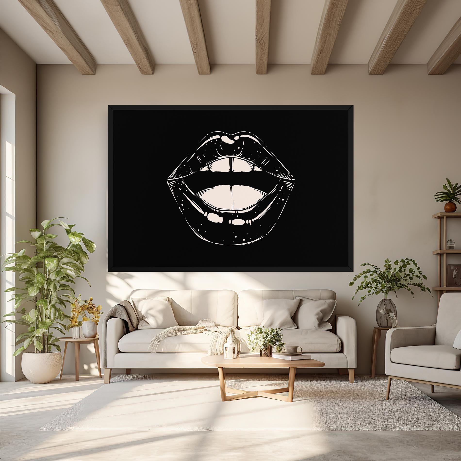 Tablou Canvas Lips On Black mockup 6