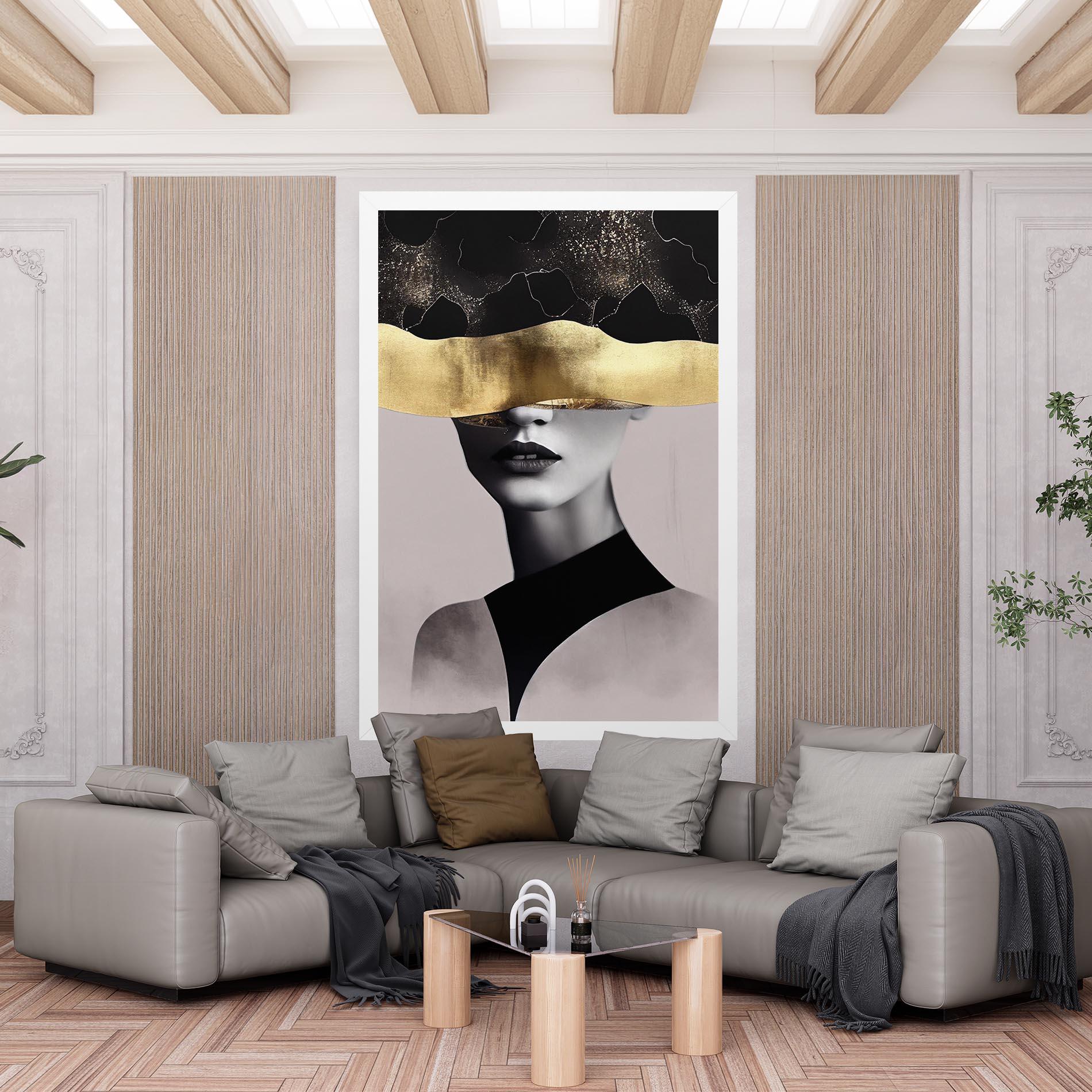 Tablou Canvas Grey Lips mockup 6