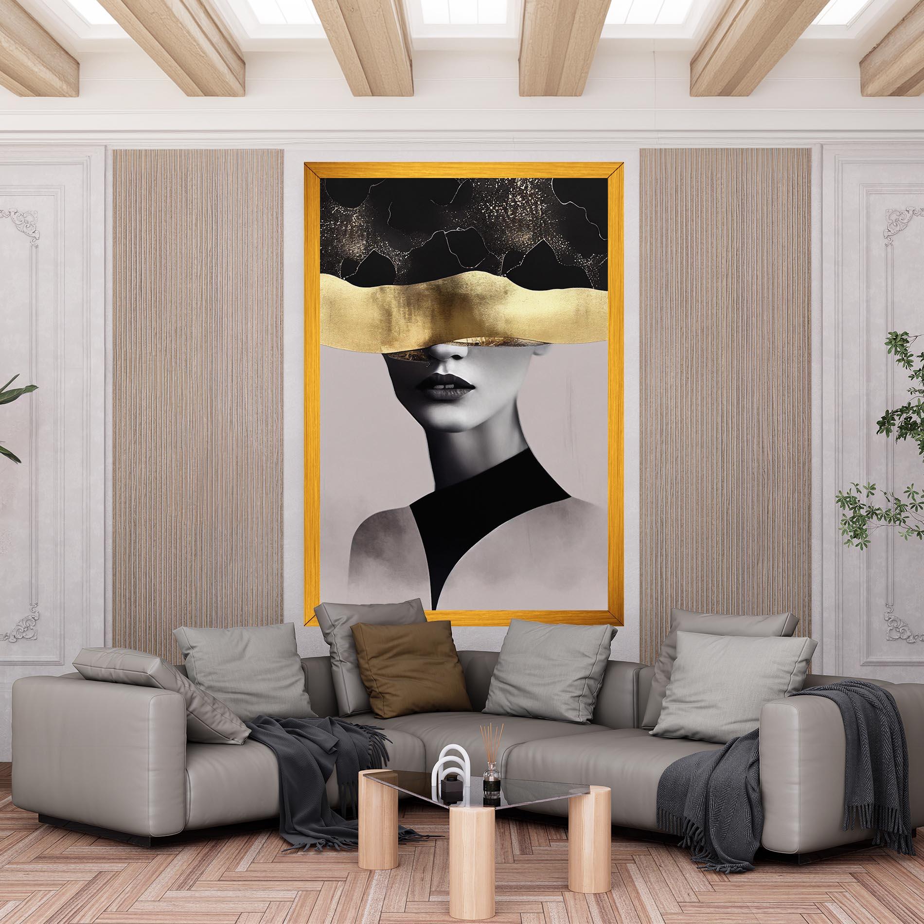 Tablou Canvas Grey Lips mockup 6